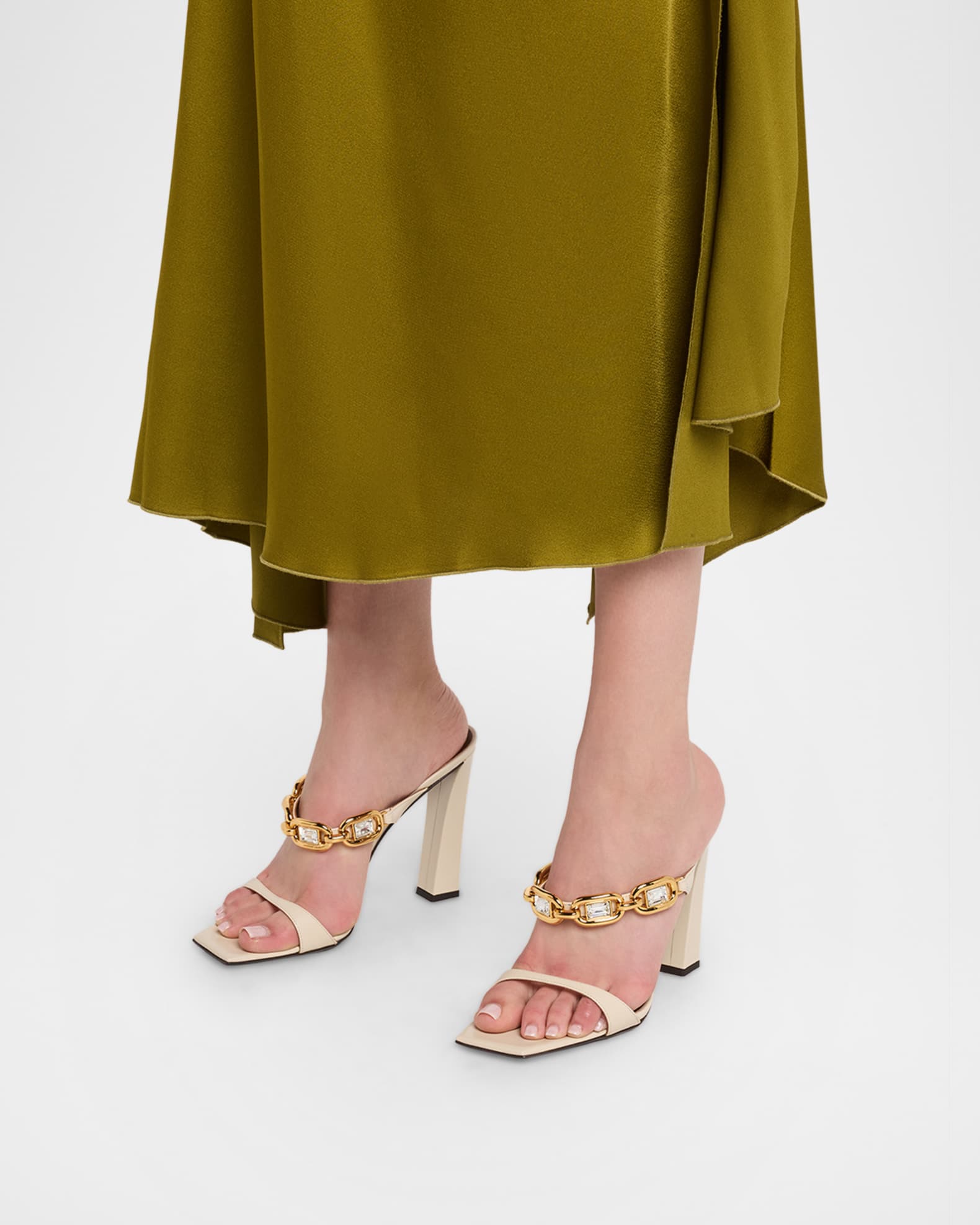 Giuseppe Zanotti 90mm Jewel Metallic Leather Sandals | Neiman Marcus