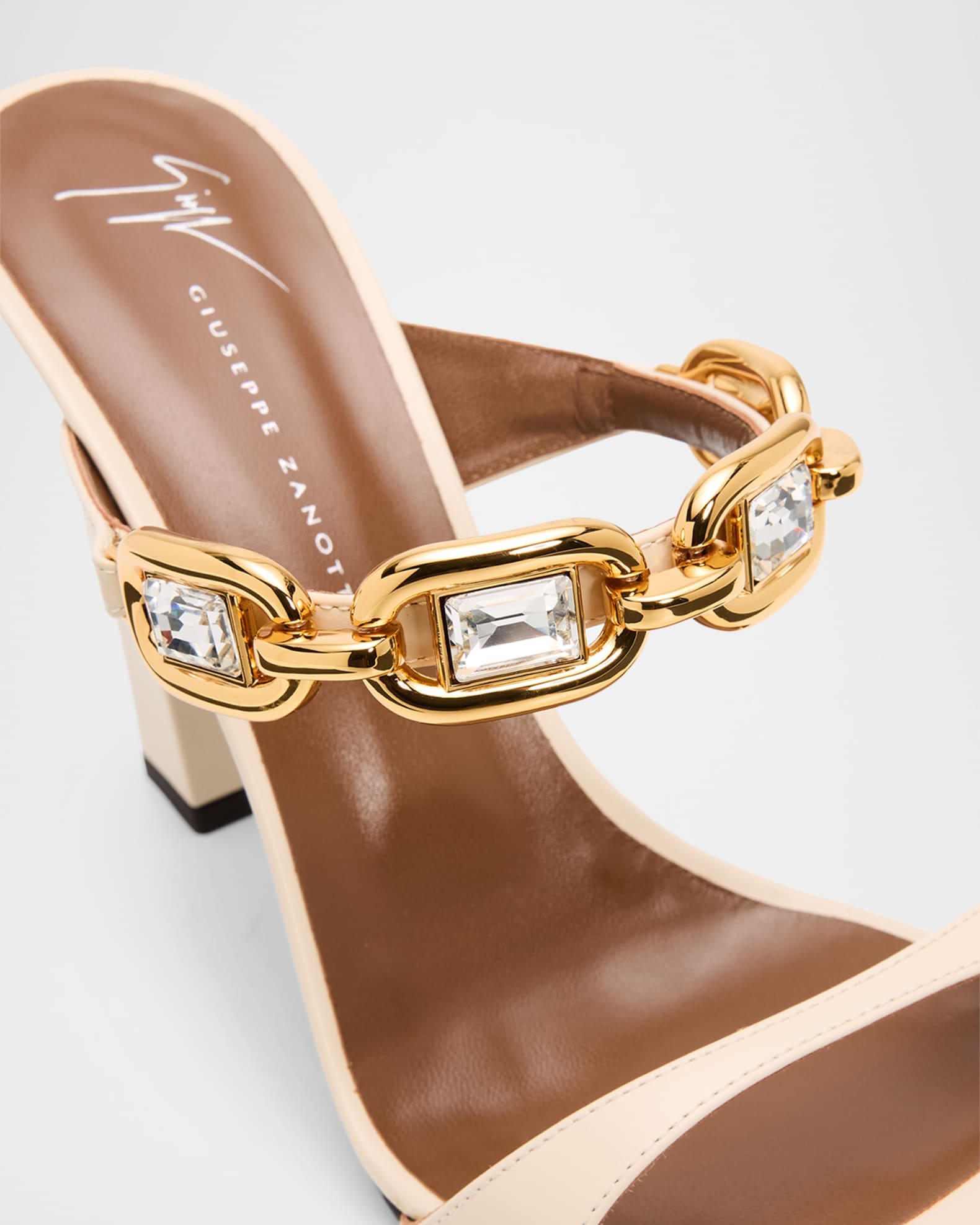 Giuseppe Zanotti 90mm Jewel Metallic Leather Sandals | Neiman Marcus
