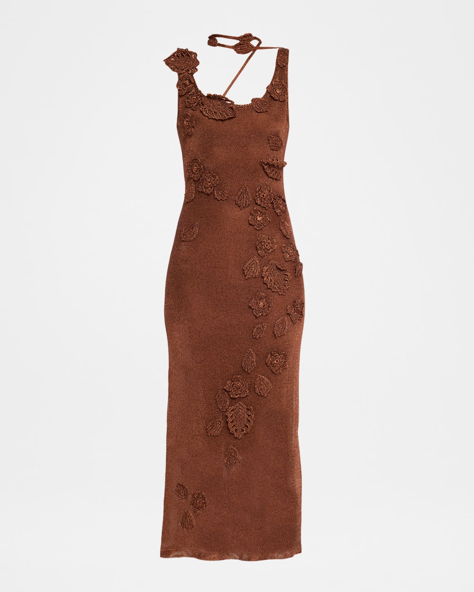 Cult Gaia Pemma Crochet-Flower Sleeveless Midi Knit Dress | Neiman