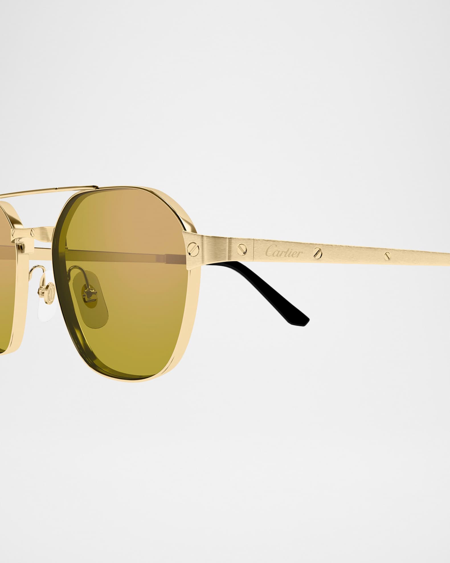 Cartier Men's Double-Bridge Metal Aviator Sunglasses | Neiman Marcus