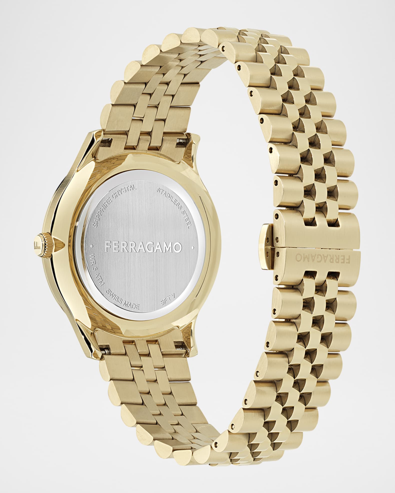 Ferragamo Men's Ren 40mm IP Yelow Gold Bracelet Watch with