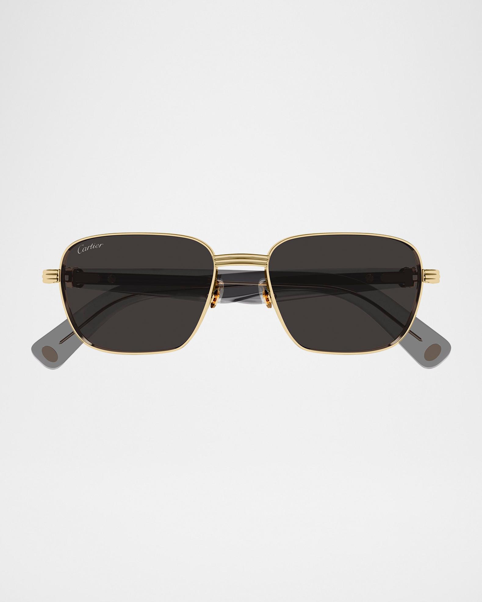 Cartier Men's C-Hinge Metal Rectangle Sunglasses | Neiman Marcus