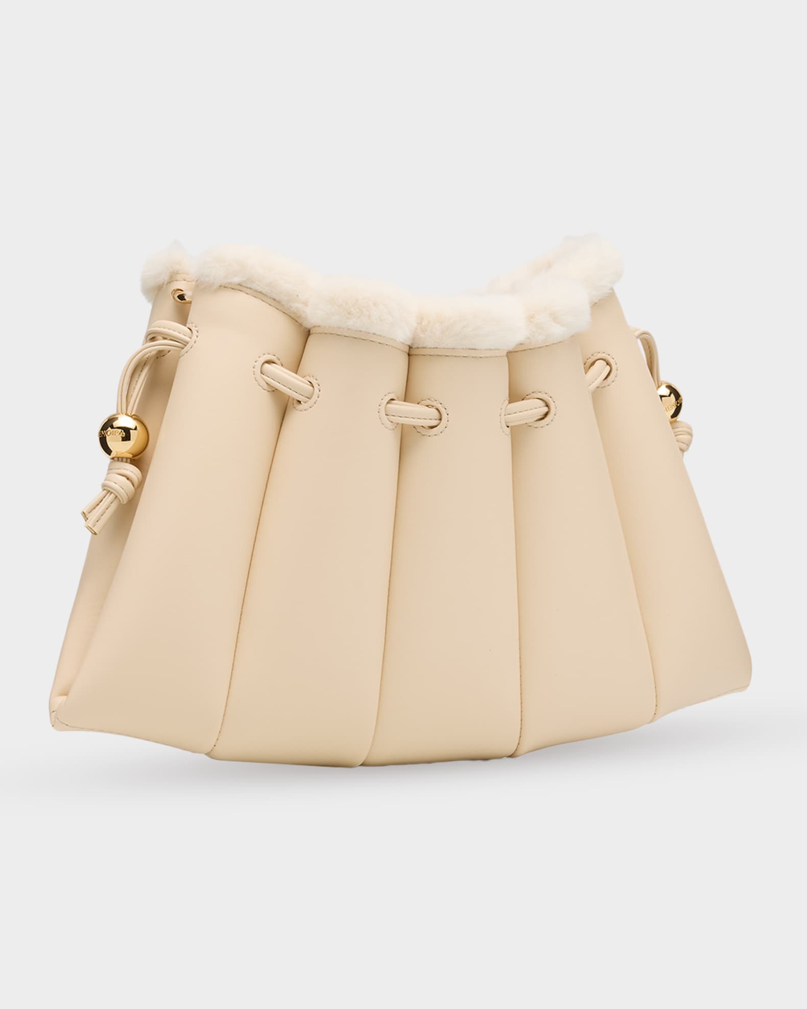 ナリス　moo＊3点セット THEMOIRE Dafne Faux Fur-Trim Vegan Fabric Clutch Bag | Neiman Marcus