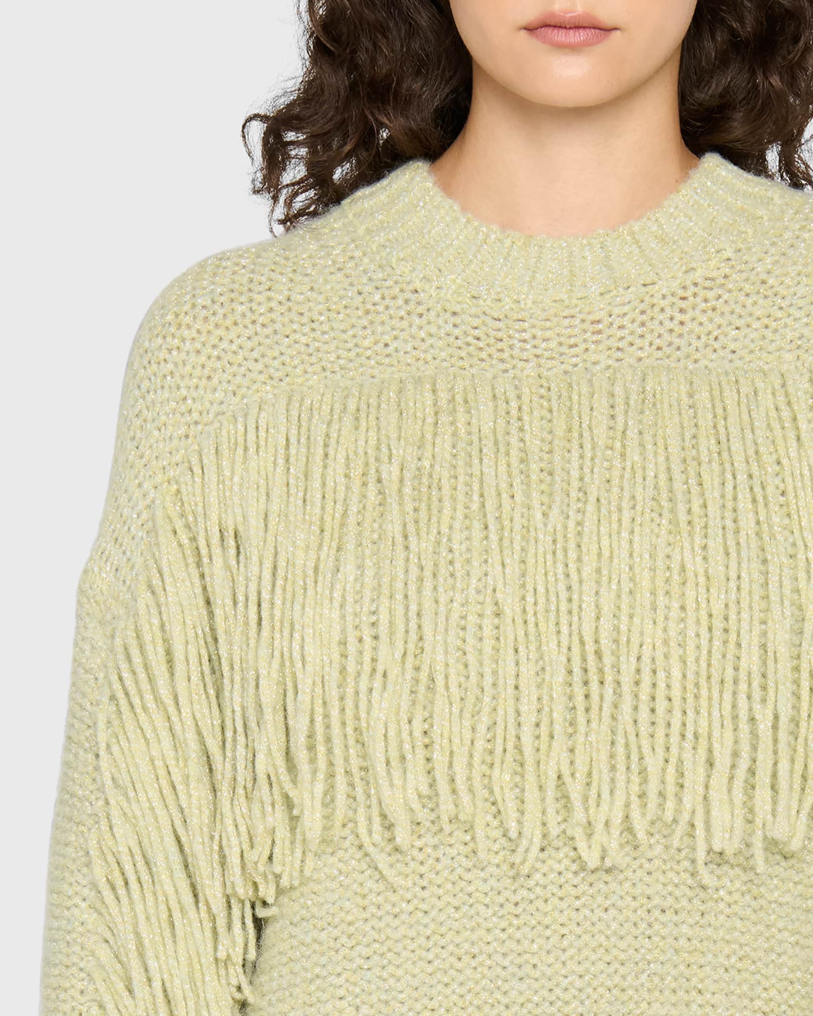 Diane von Furstenberg x Henry Zankov Cornelia Fringed Shimmer-Knit