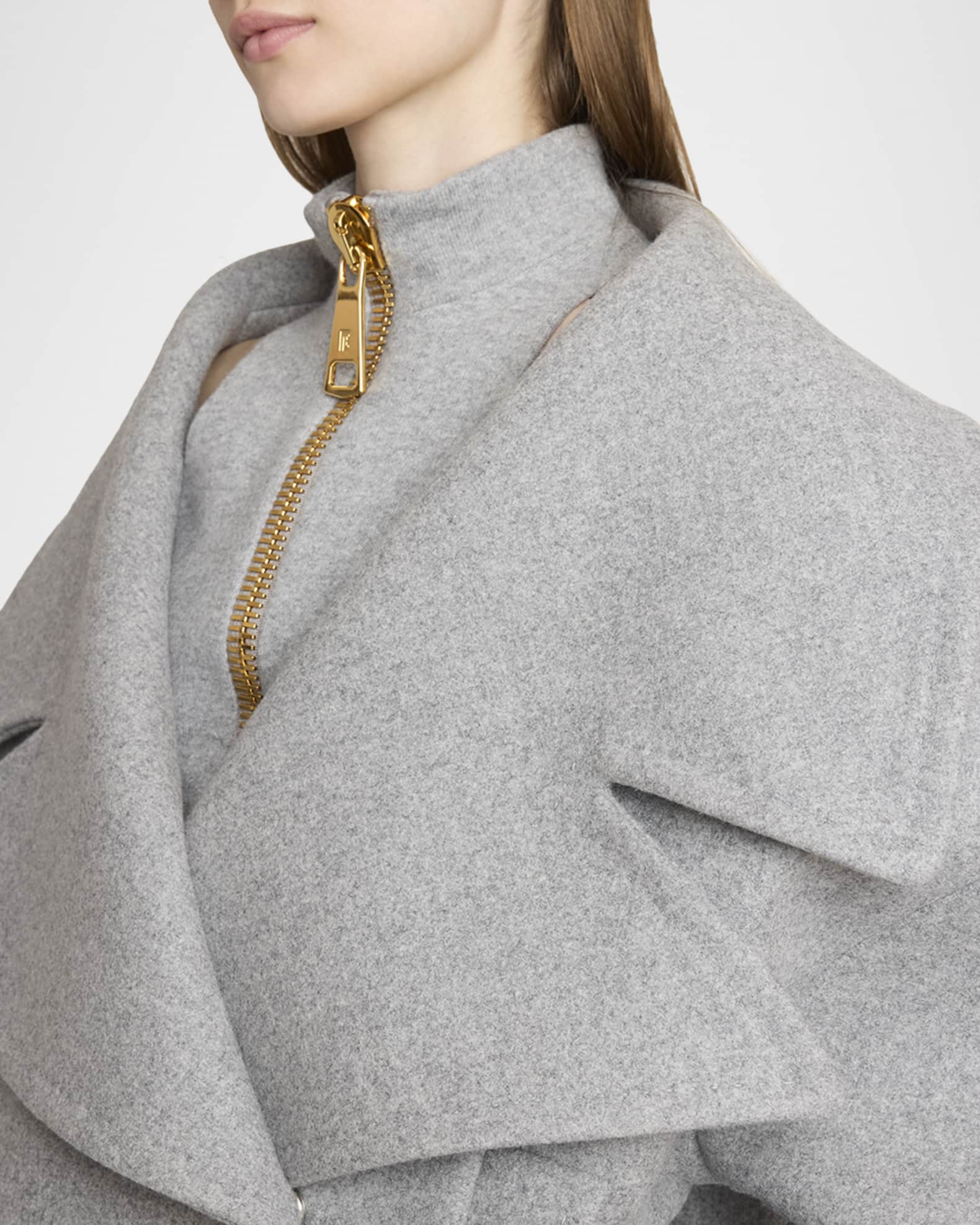 Balmain Oversized Wool-Cashmere Peacoat | Neiman Marcus