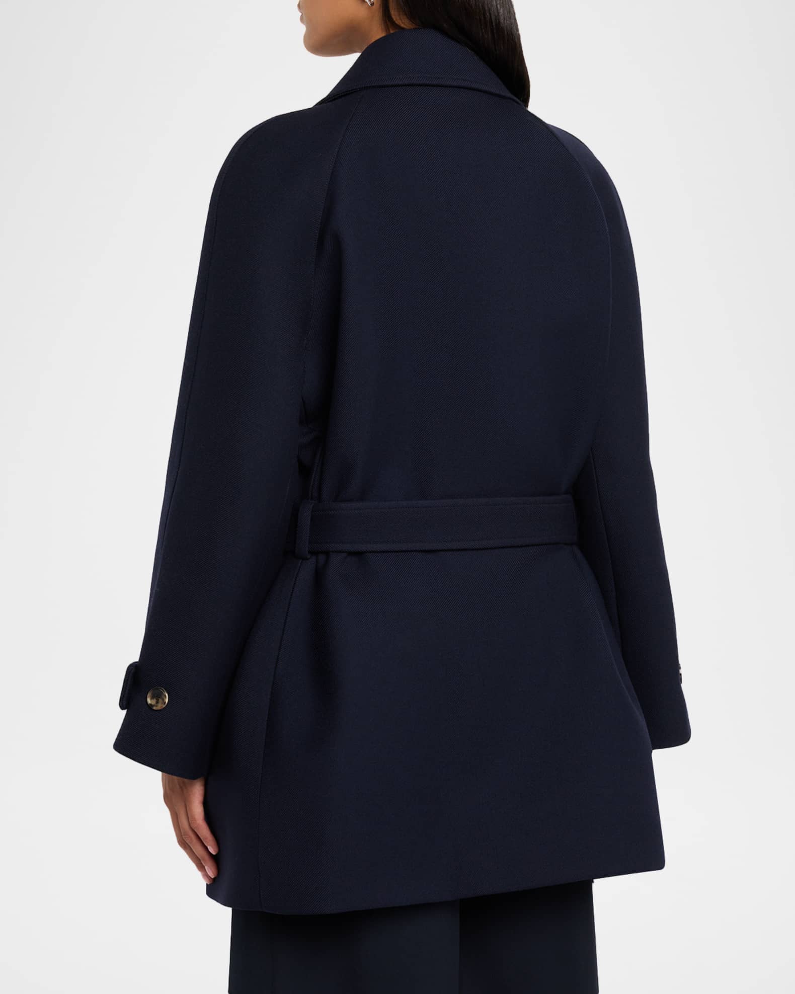 Loewe Double-Breasted Belted Wool Twill Coat | Neiman Marcus