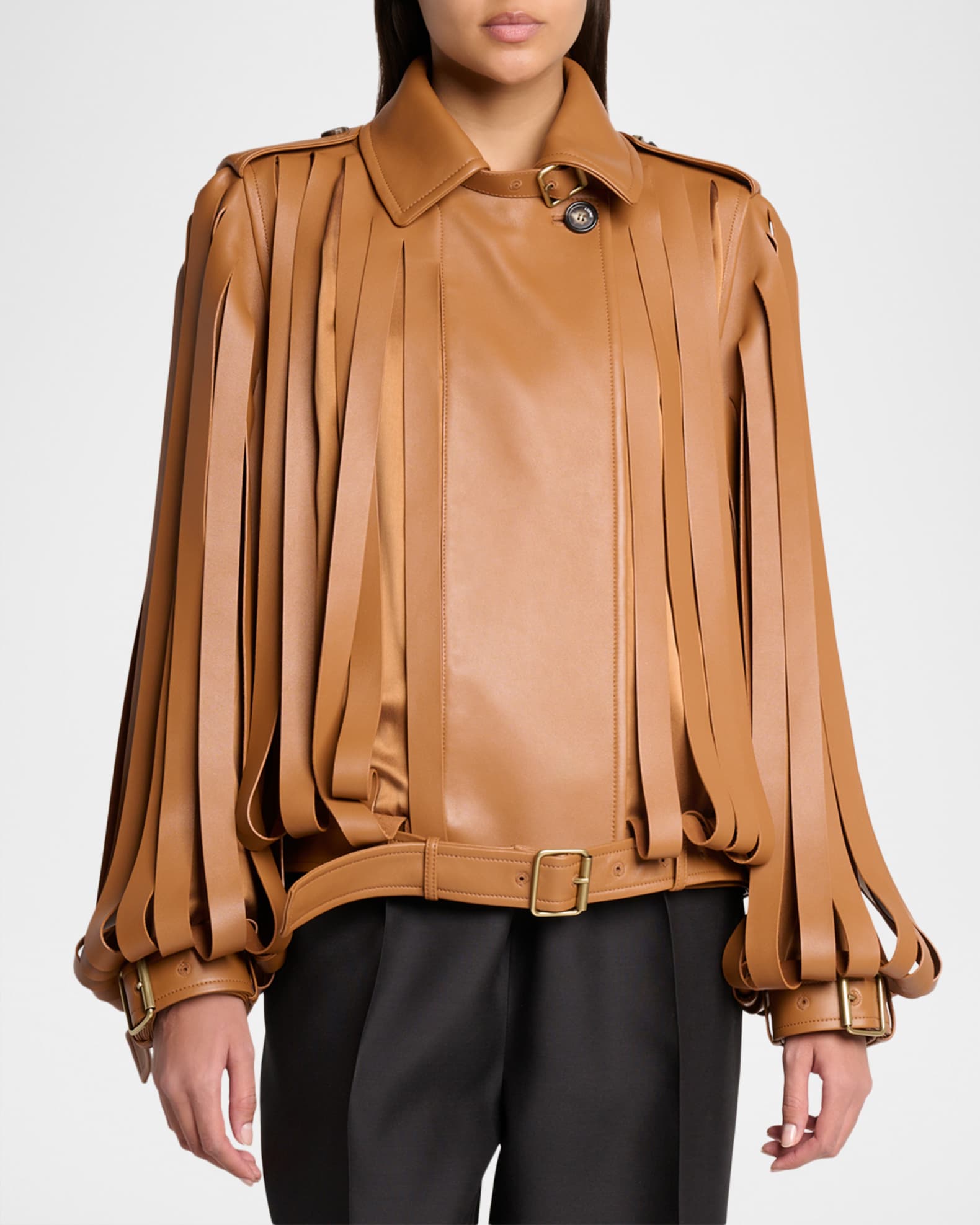 Loewe Fringed Leather Moto Jacket | Neiman Marcus