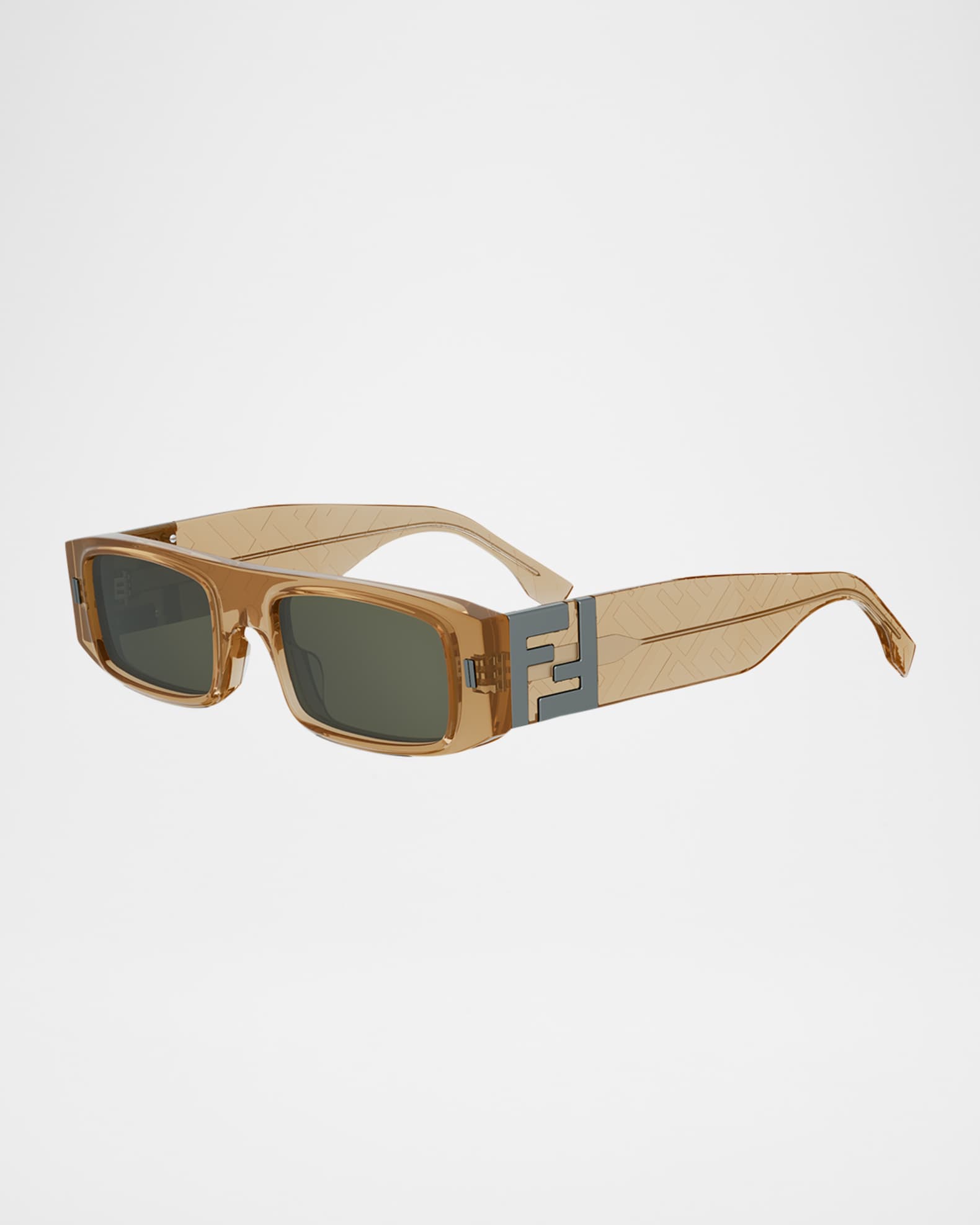 Fendi Men's FF Squared Acetate Rectangle Sunglasses | Neiman Marcus
