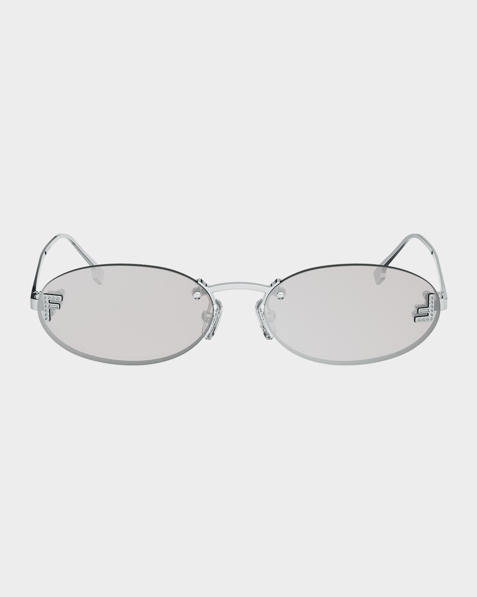 Fendi Fendi First Crystal 54mm Oval Sunglasses | Neiman Marcus