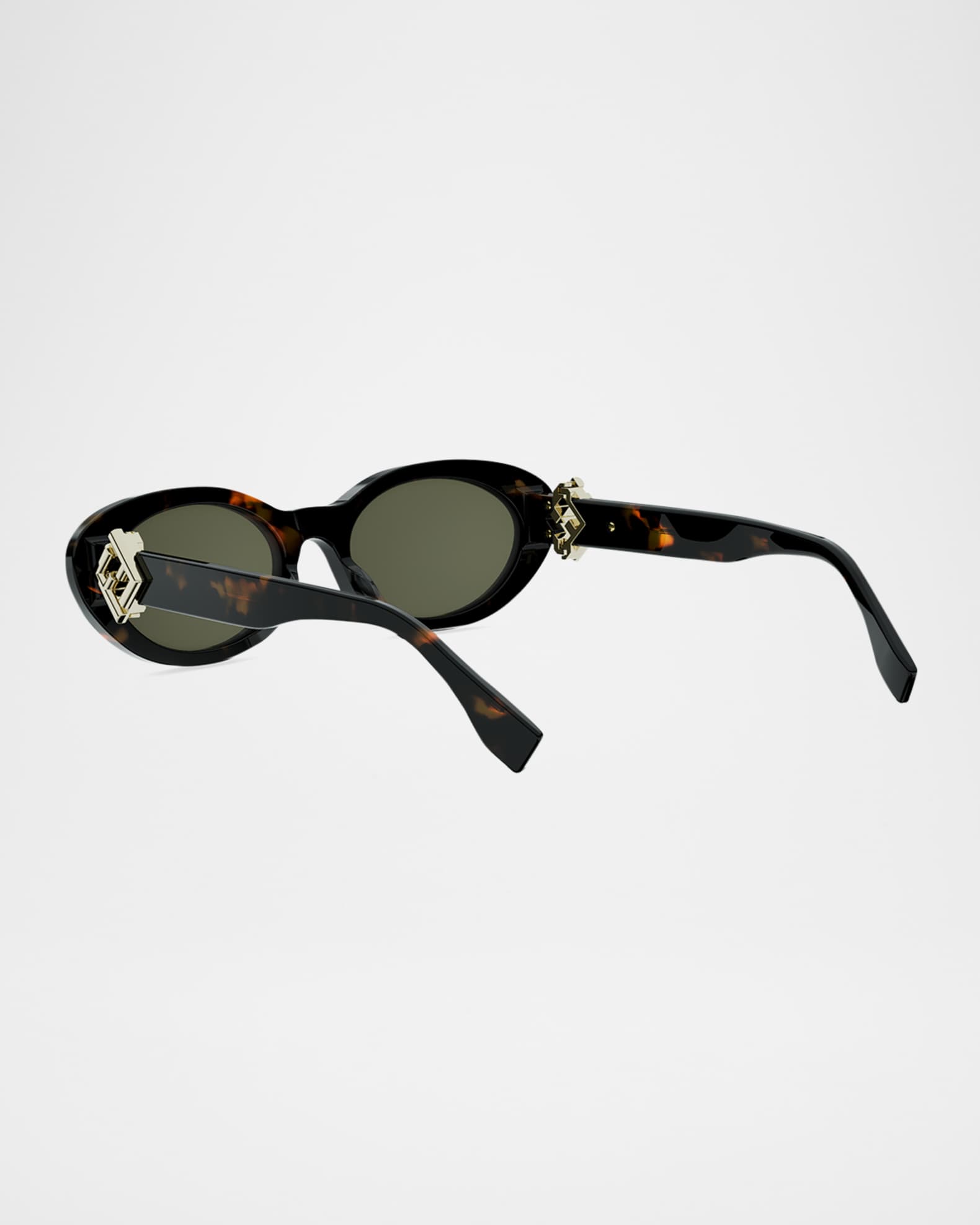 Fendi FF Diamonds Oval Havana 53mm Sunglasses | Neiman Marcus