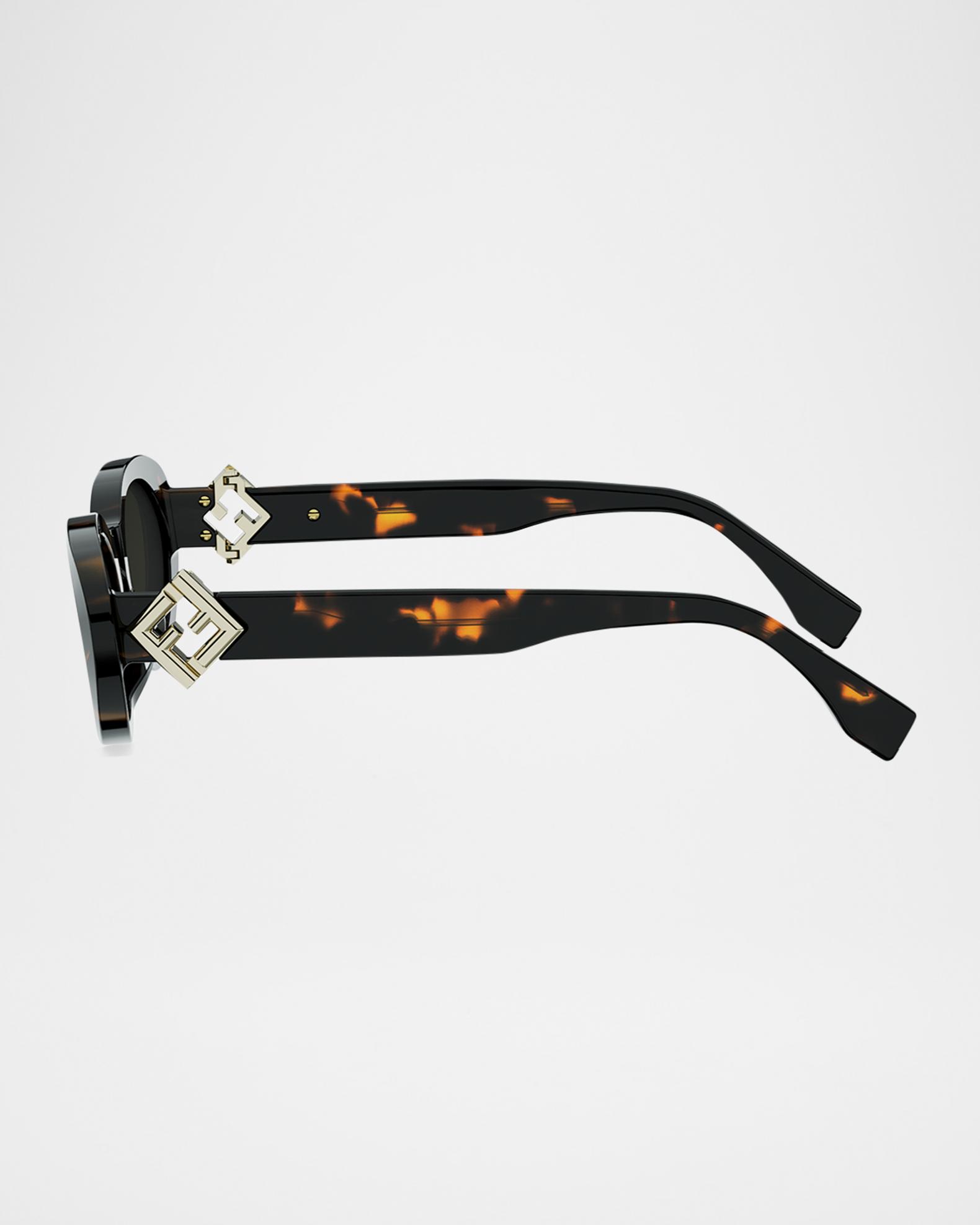 Fendi FF Diamonds Oval Havana 53mm Sunglasses | Neiman Marcus