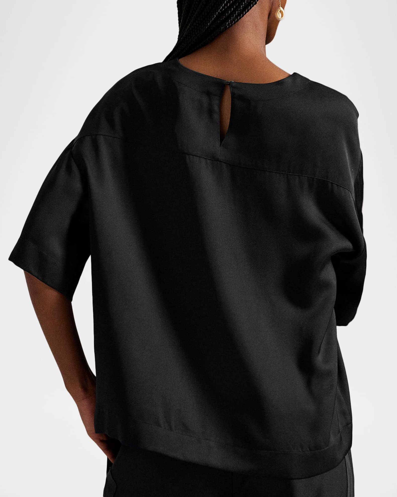 Crepe Back Satin Draped Top