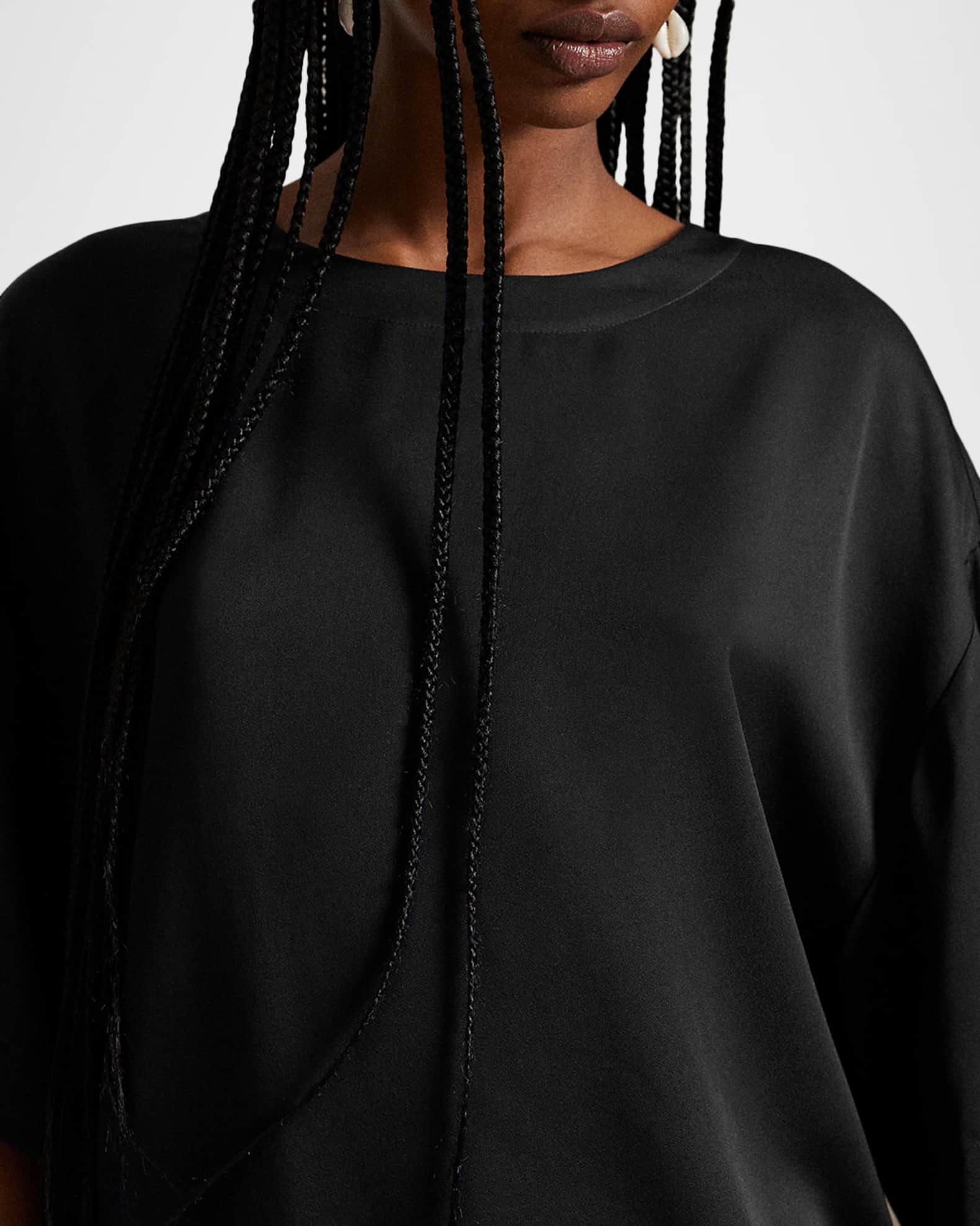 Crepe Back Satin Draped Top