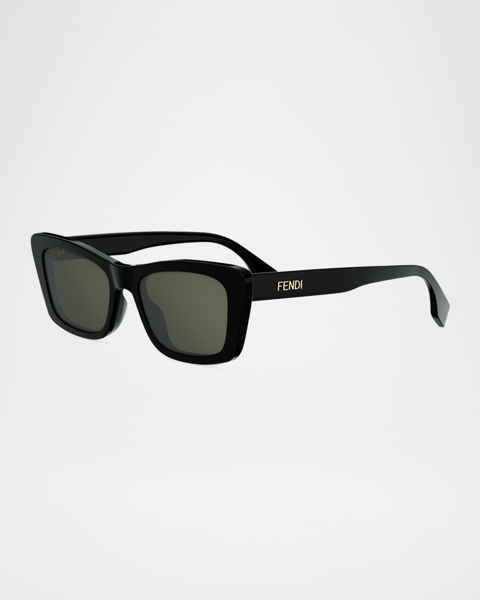 Fendi Lettering 53mm Rectangle Sunglasses | Neiman Marcus