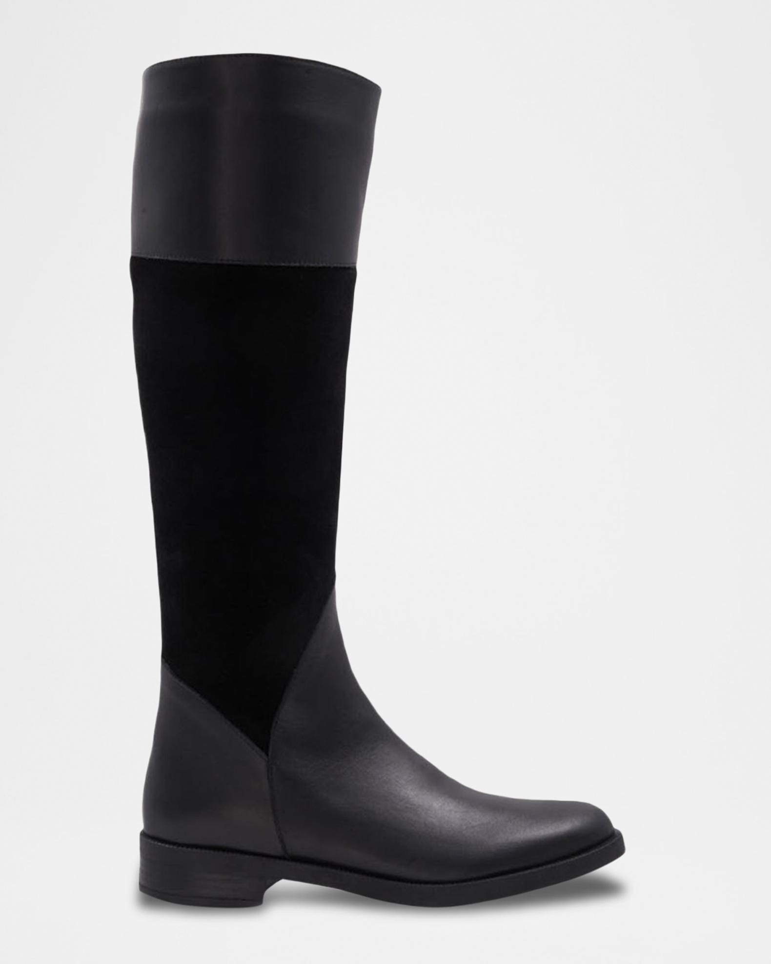 Aquatalia Regina Mixed Leather Riding Boots | Neiman Marcus