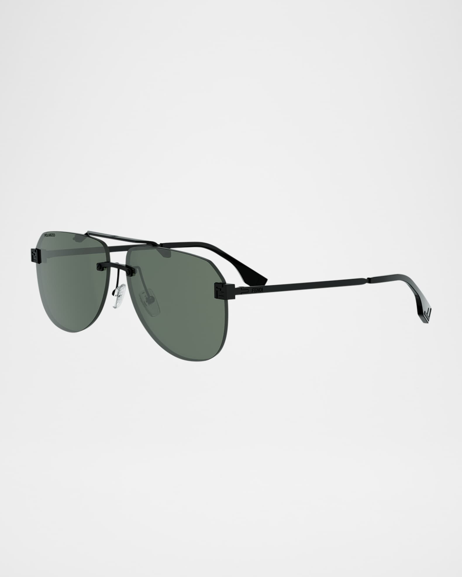 Fendi Men's Fendi Sky Polarized-Lens Metal Aviator Sunglasses