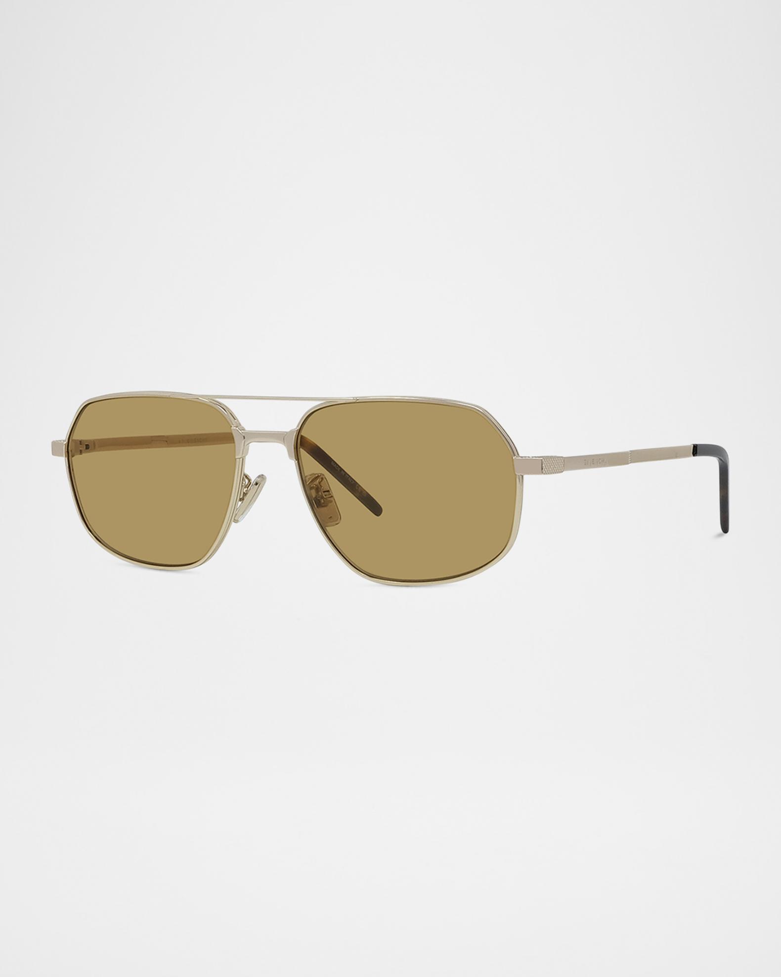 Givenchy Aviator Sunglasses in Brown Metal Givenchy GV ONE SUNGLASSES IN METAL - BR00AWR04Z710 | REVERSIBLE main image 3
