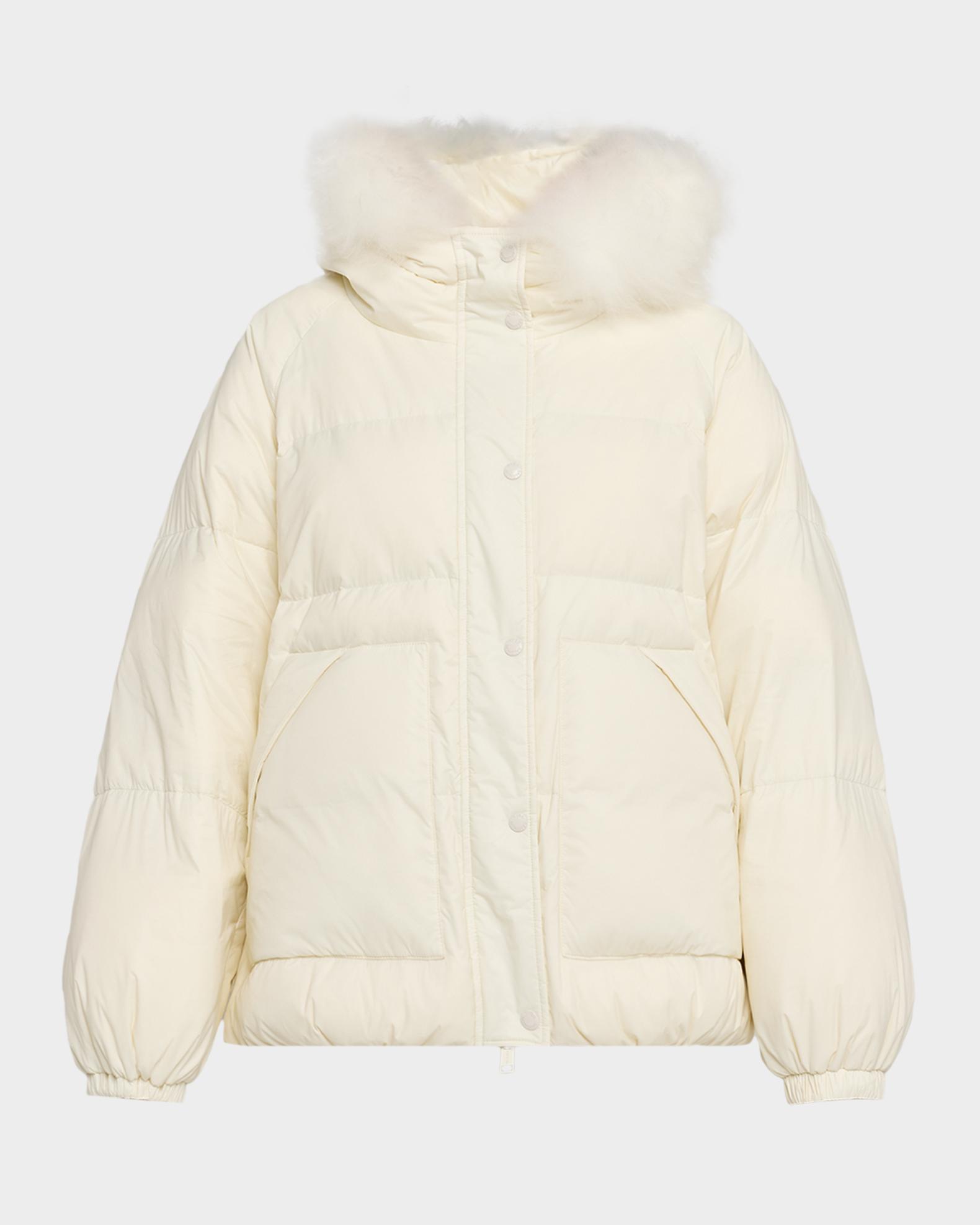 Yves Salomon Short Down Jacket with Removable Fur Trim | Neiman Marcus