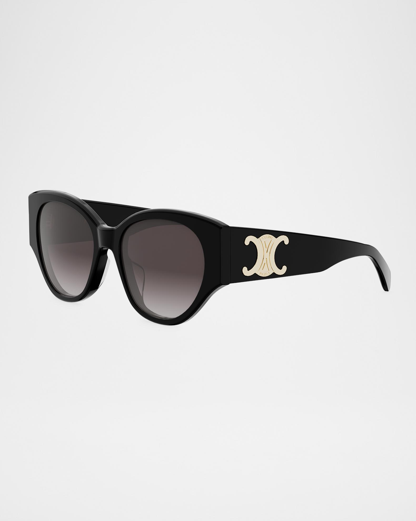 CELINE Triomphe 55MM Butterfly BLACK Sunglasses Gold logo Celine Maxi Triomphe 55mm Butterfly Sunglasses | Neiman Marcus main image 4