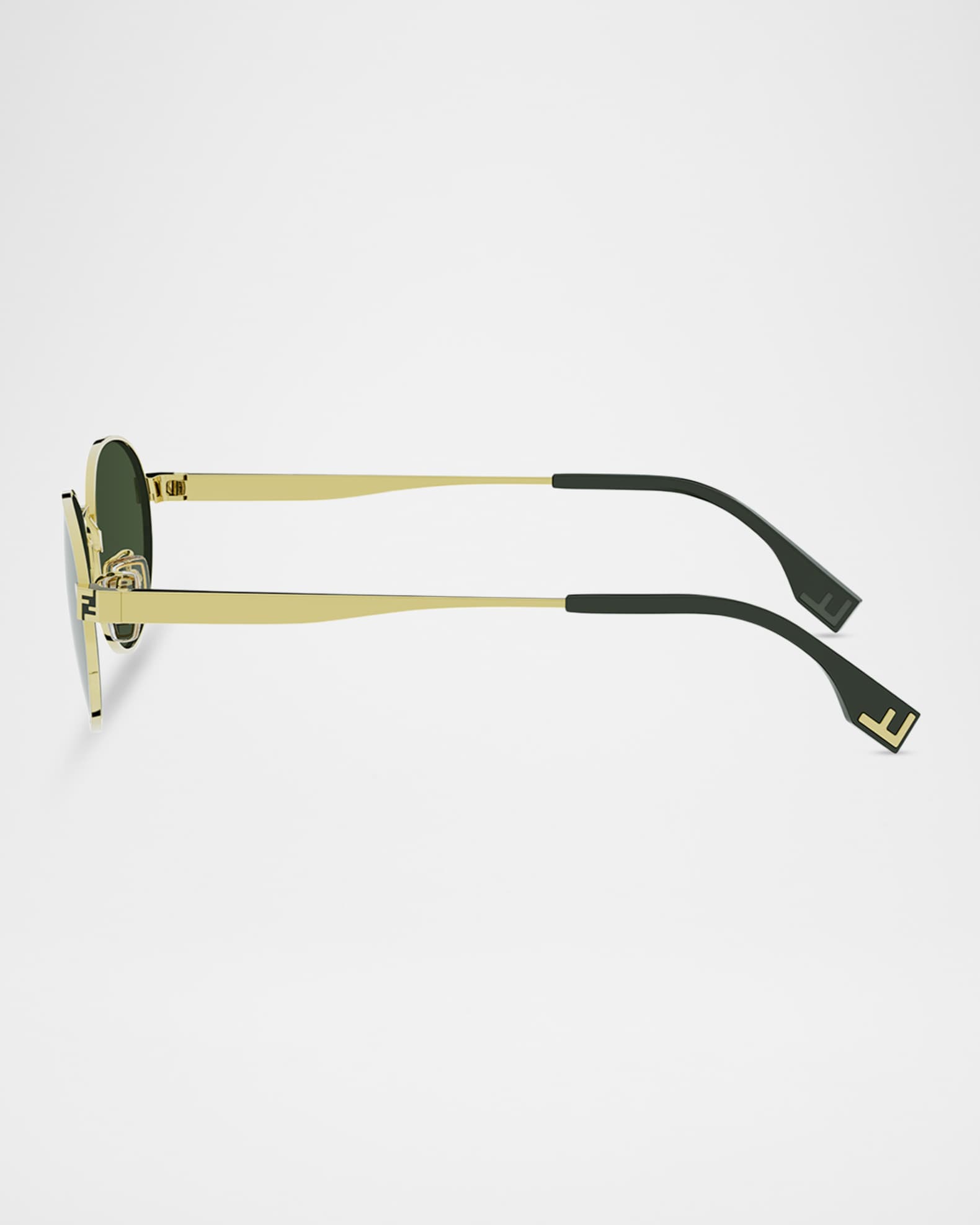 Fendi Men's Fendi Sky Gold-Tone Metal Rectangle Sunglasses
