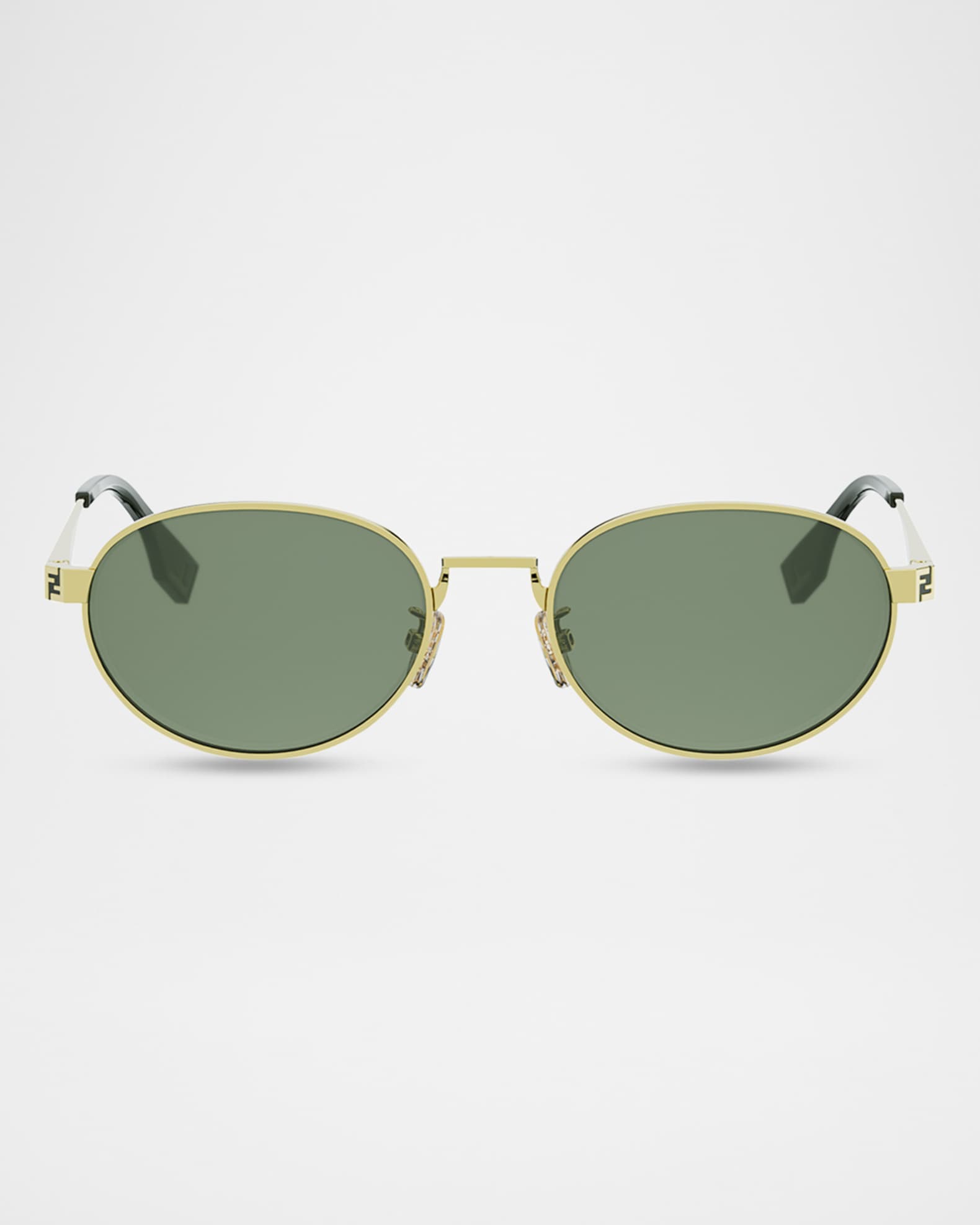 Fendi Men's Fendi Sky Gold-Tone Metal Rectangle Sunglasses