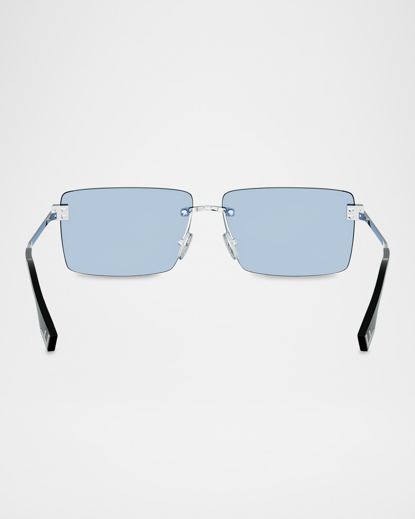 Fendi Translucent Light Blue Frame Sunglasses with Dark Lenses Fendi Transparent Teal Sunglasses Butterfly Blue Lens main image 4