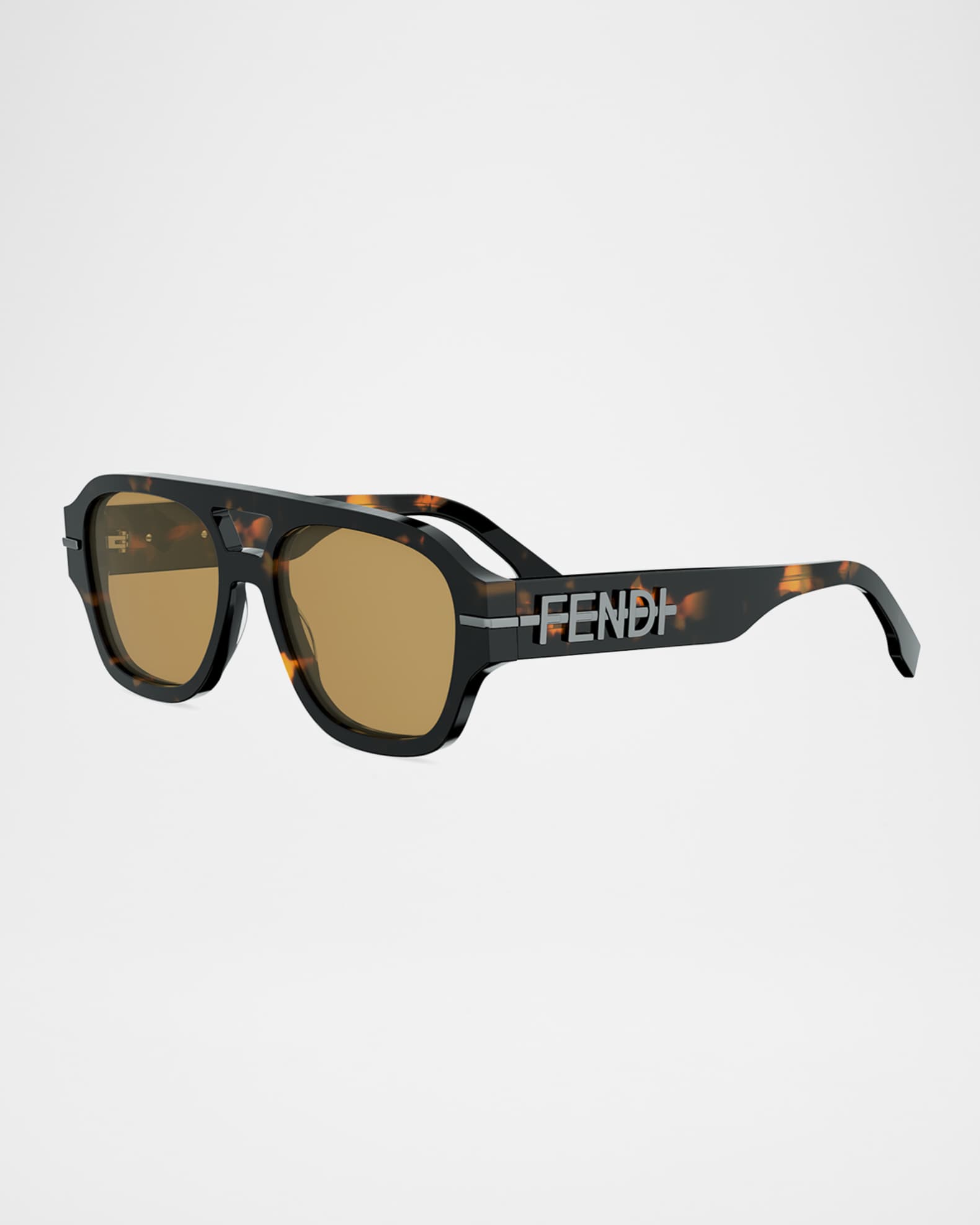 Fendi Men's Fendigraphy Metal Logo Acetate Square Sunglasses