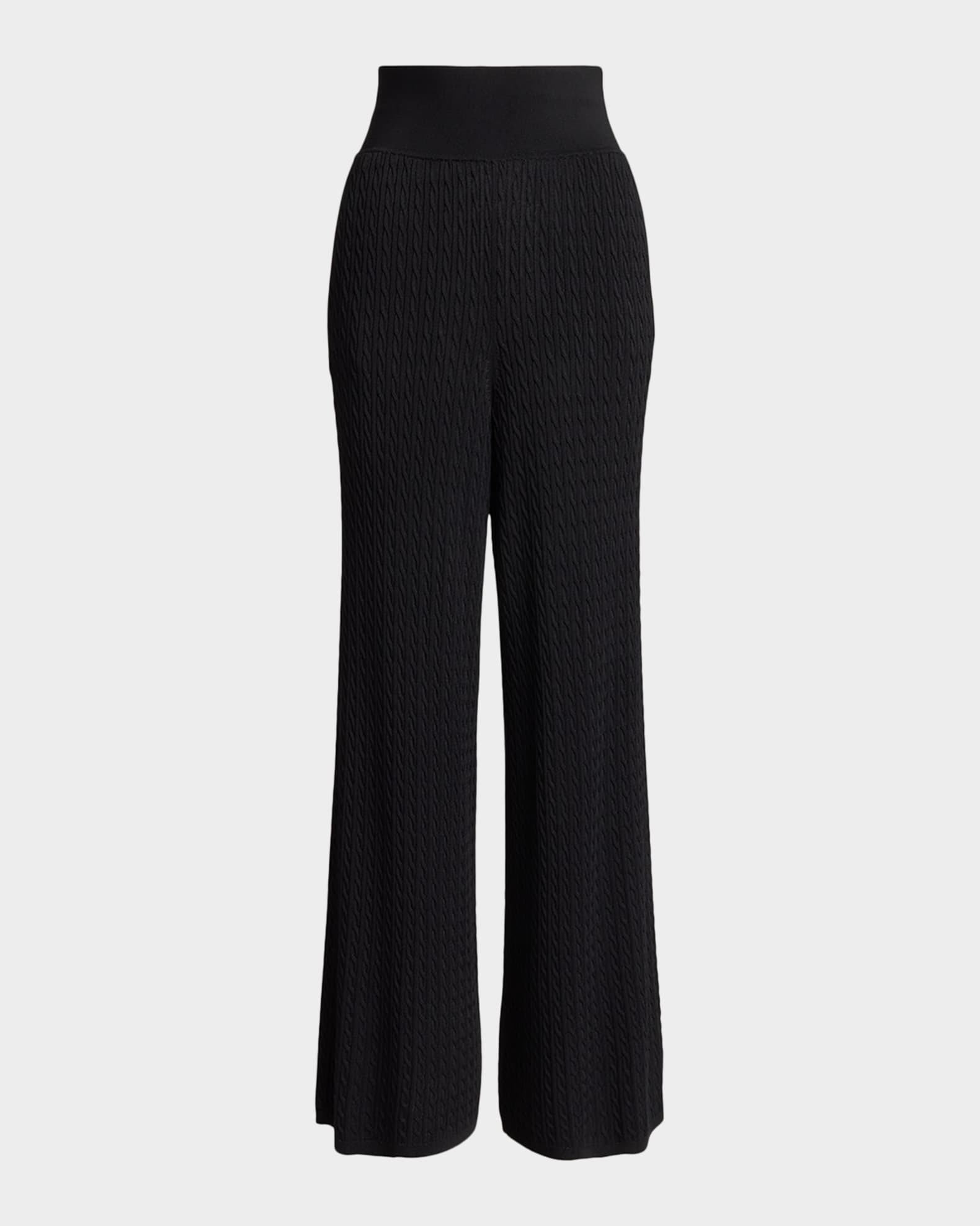 パンツ 00s Ralph Lauren wide flare wool slacks Polo Ralph Lauren Wide-Leg Cable-Knit Sweater Pants | Neiman Marcus