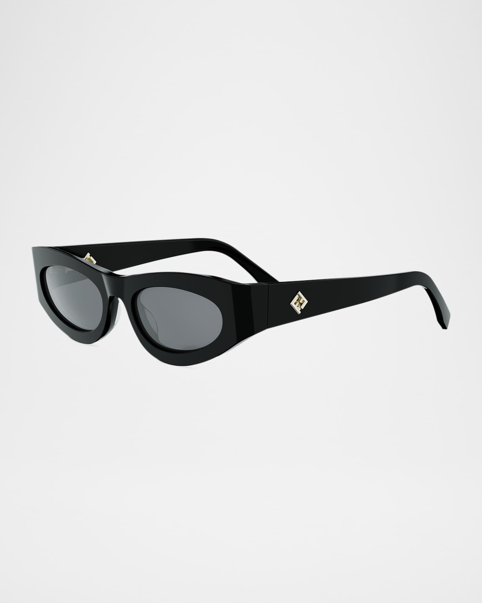 Fendi FF Diamonds 51mm Oval Sunglasses | Neiman Marcus