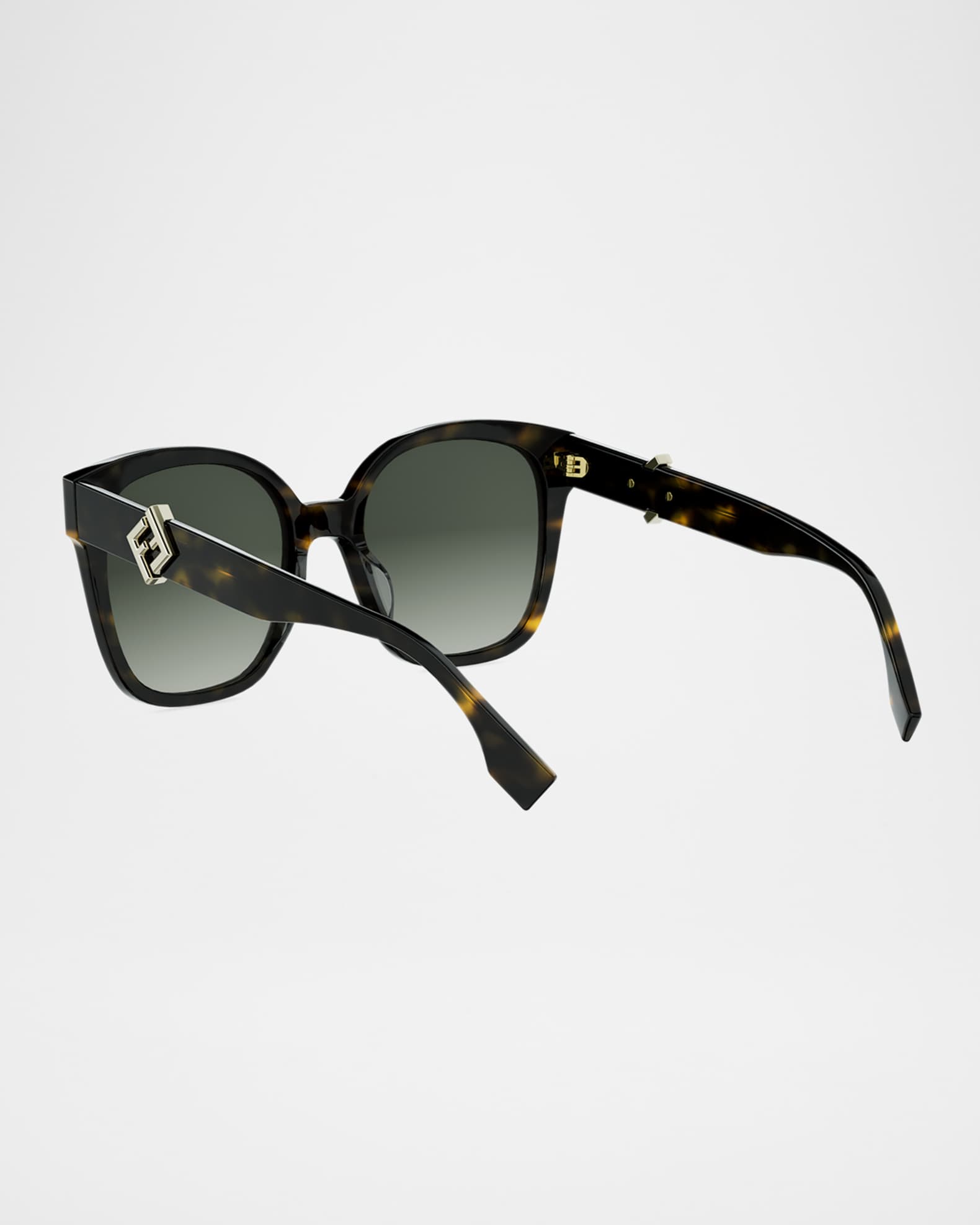 Fendi FF Diamonds Square Havana Acetate Sunglasses | Neiman Marcus
