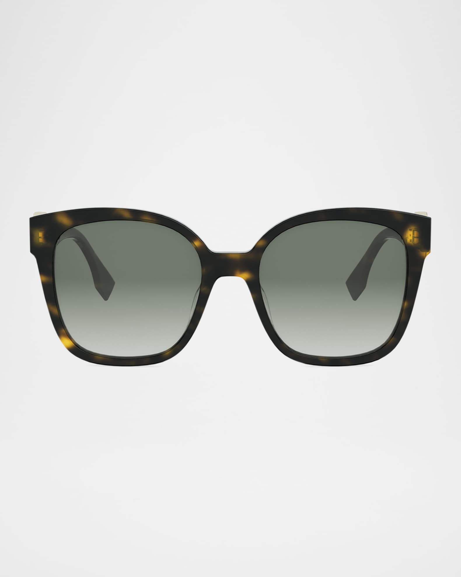 F F　0106 Fendi FF Diamonds Square Havana Acetate Sunglasses | Neiman Marcus