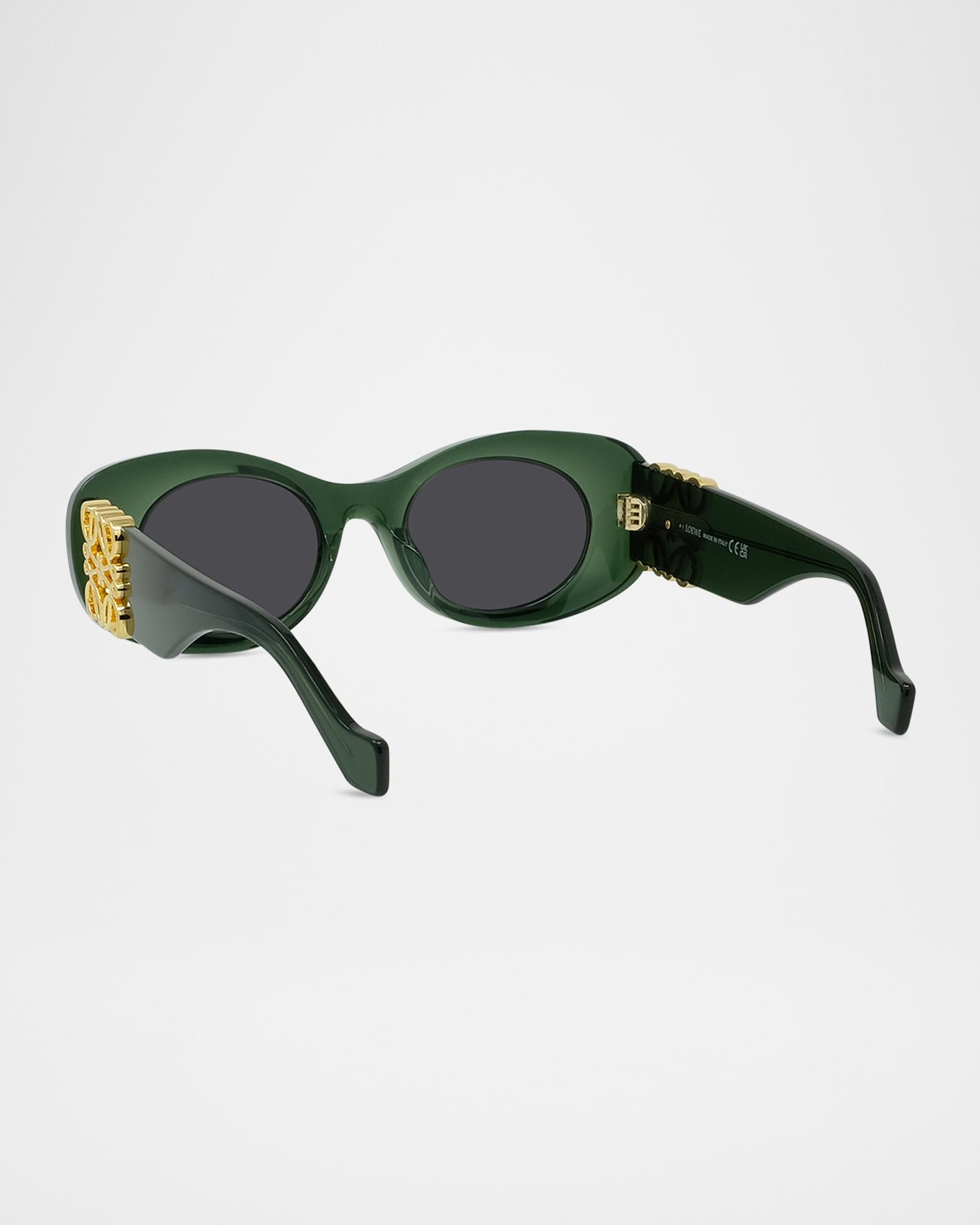 LOEWE Designer Dark Green Oval Sunglasses Gold Accent Anagram Logo Italy Loewe Anagram 49mm Oval Sunglasses | Neiman Marcus main image 2