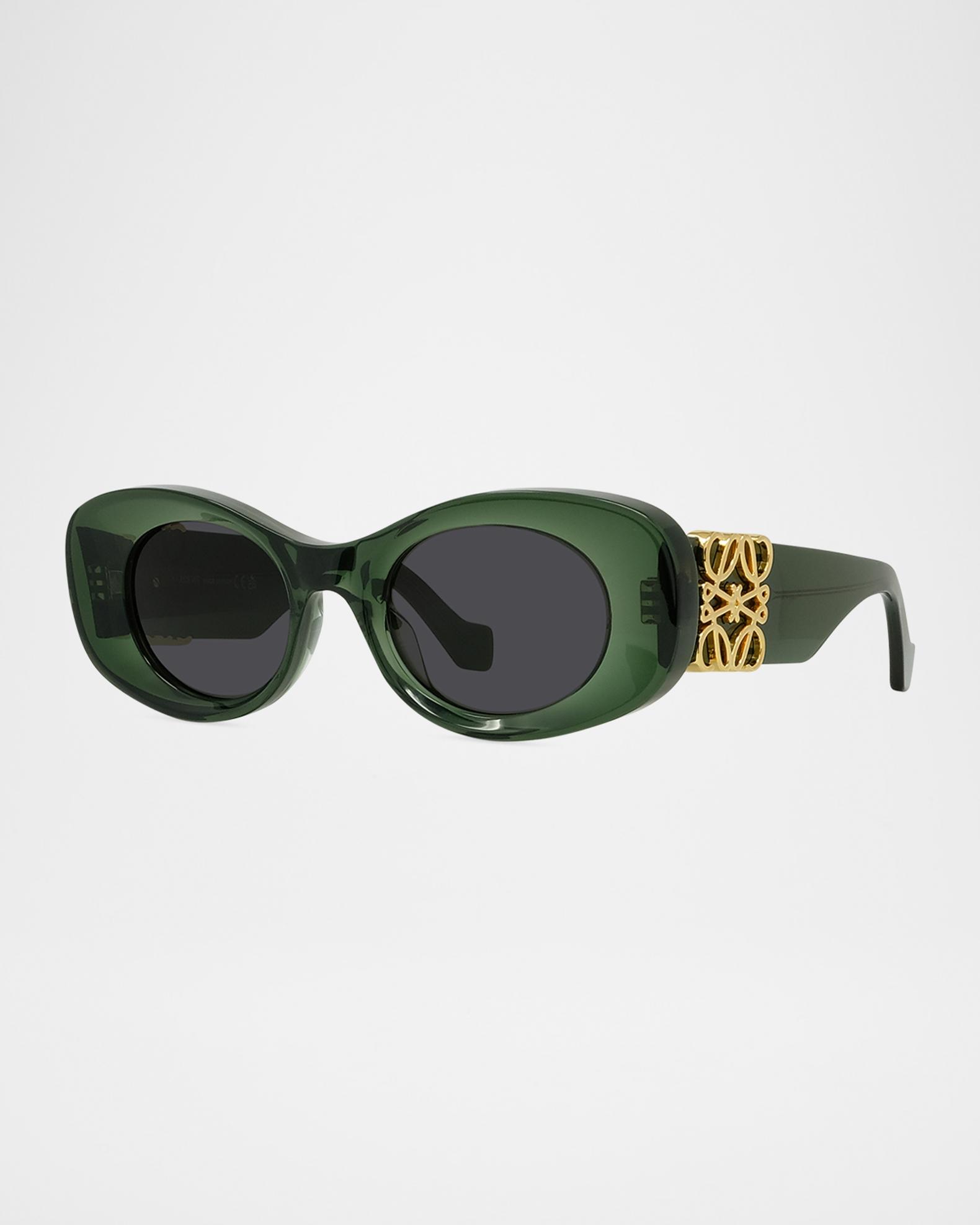 Loewe Navy Oval Women\'s Sunglasses Loewe Oval Acetate Sunglasses W/ Anagram - Bergdorf Goodman main image 2