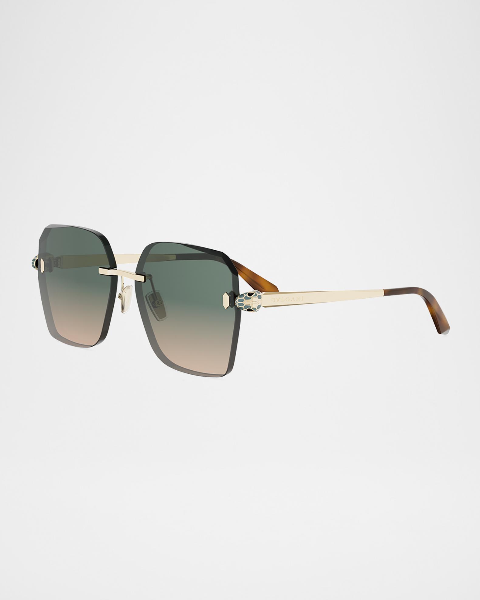 Bvlgari Black & Gold Square Sunglasses BVLGARI Serpenti Forever 58mm Square Sunglasses - Bergdorf  main image 4