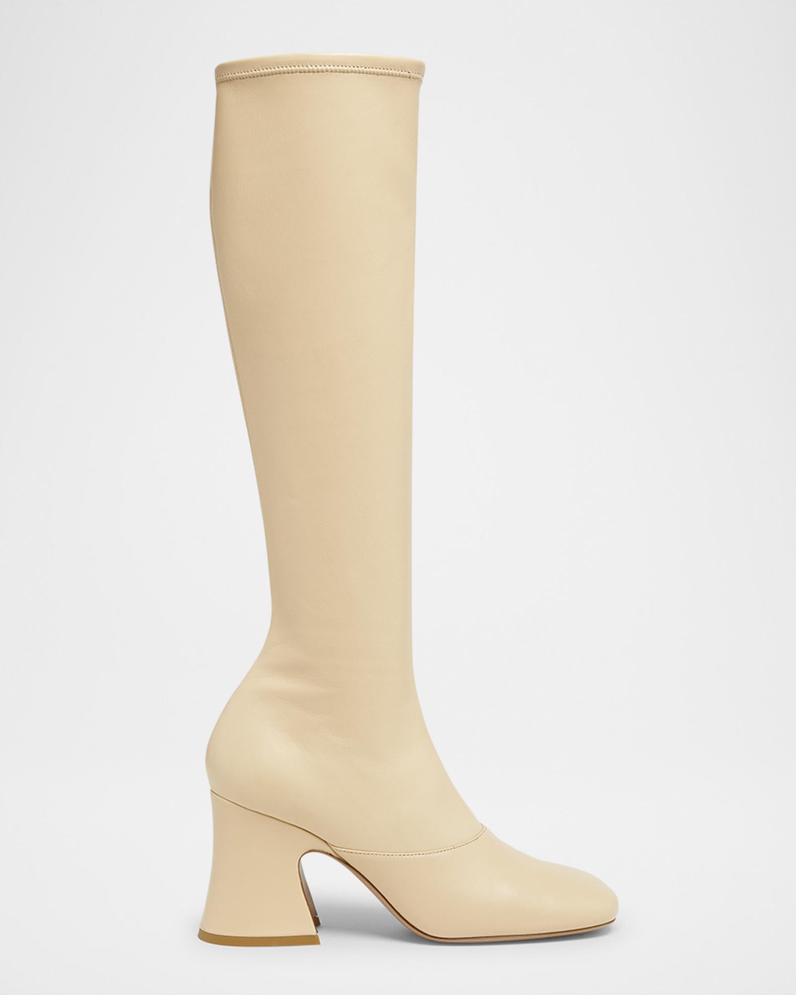 Chloé ベージュ 長靴 厚底 Chloé Janis Leather Knee-High Boots | Neiman Marcus
