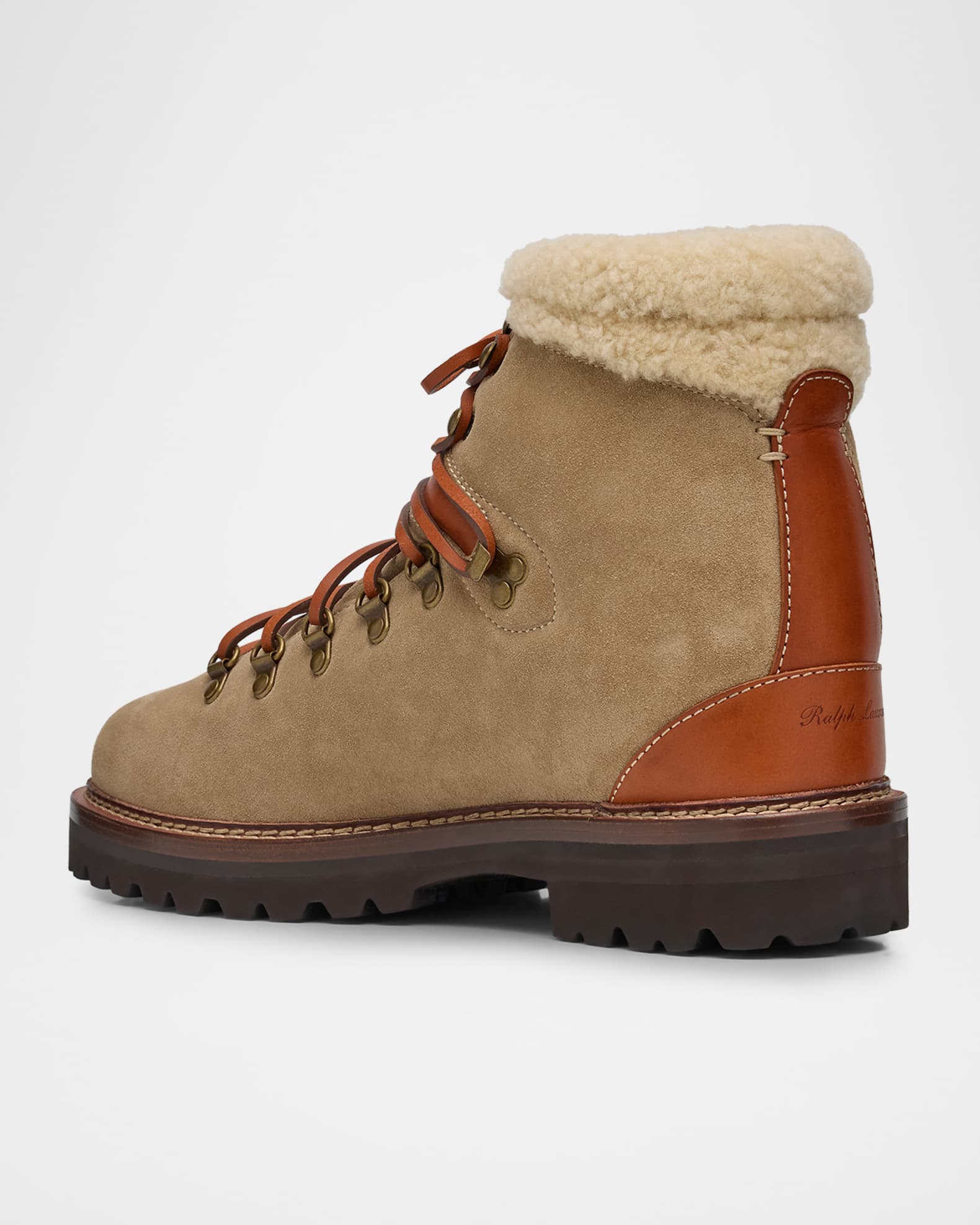 Ralph Lauren Purple Label Men's Cortina Suede Shearling-Collar