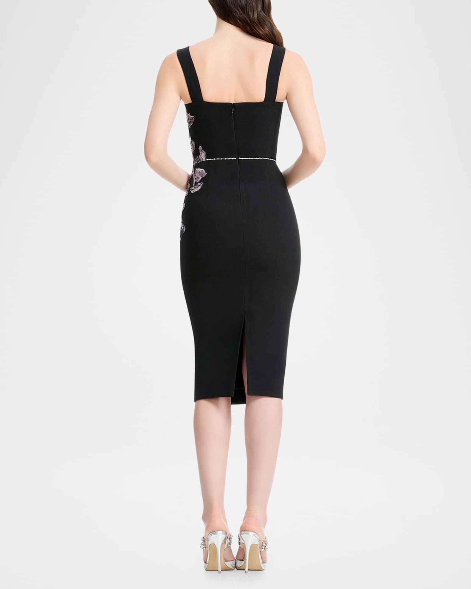 black embroidered bodycon dress Women's Black Embroidered Bodycon Body Fit Dress