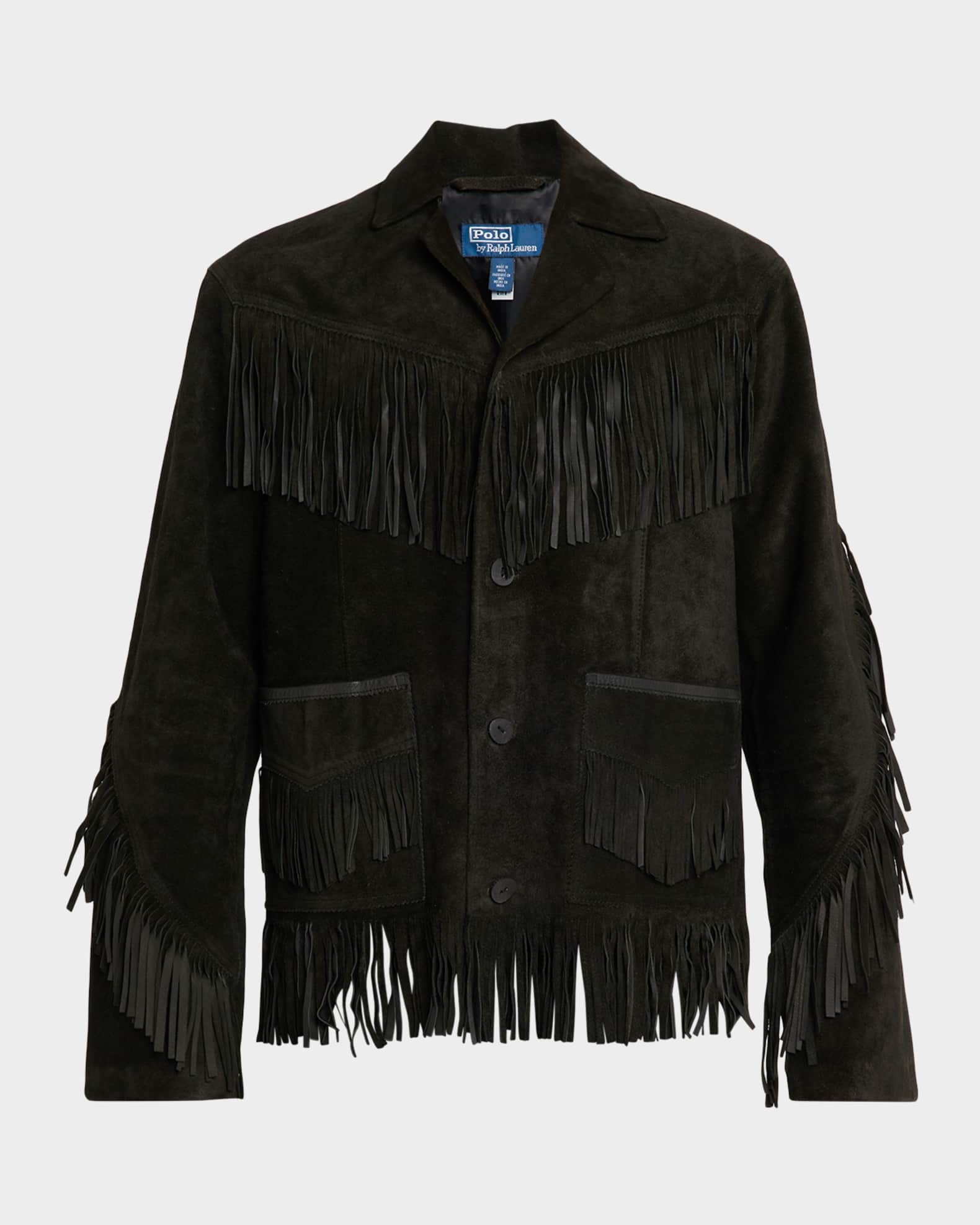 Polo Ralph Lauren Men's Perce Fringe Suede Western Jacket | Neiman