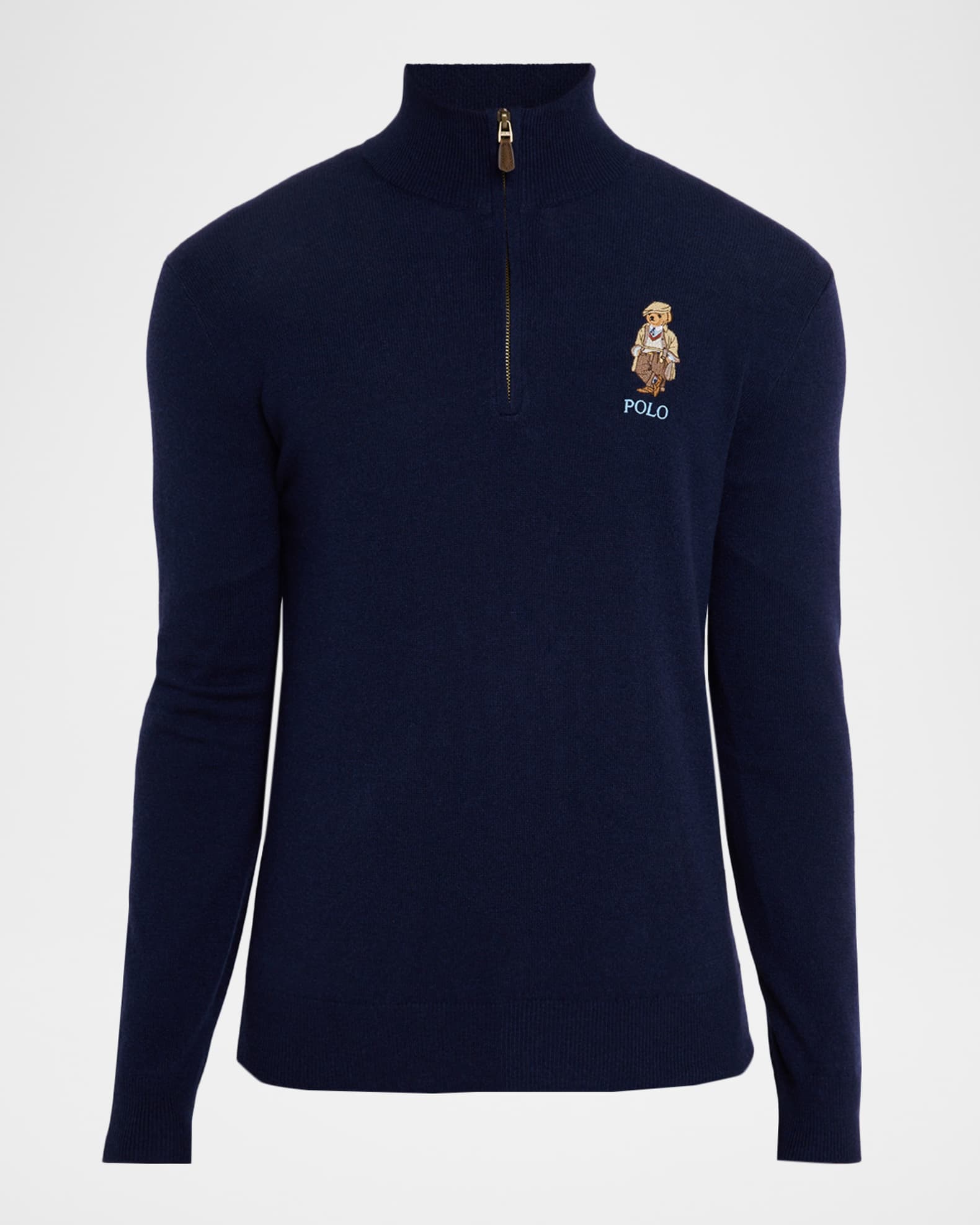 Polo Ralph Lauren Men's Polo Bear Wool Quarter-Zip Sweater