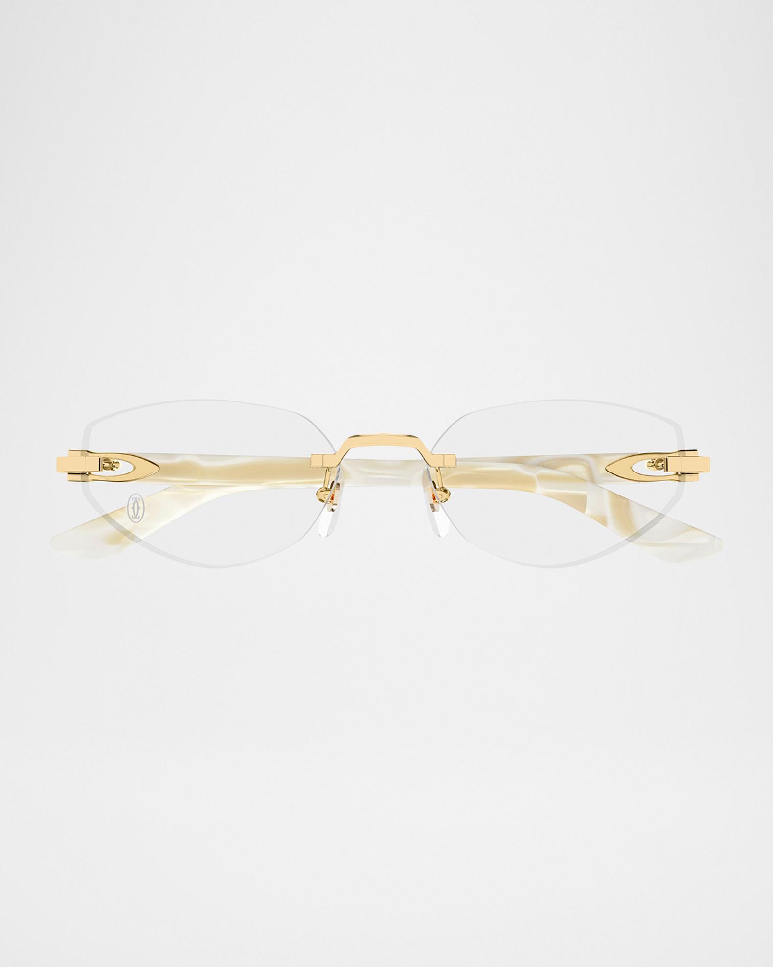 Cartier Decor C Rimless Metal Oval Optical Glasses | Neiman  display picture 1