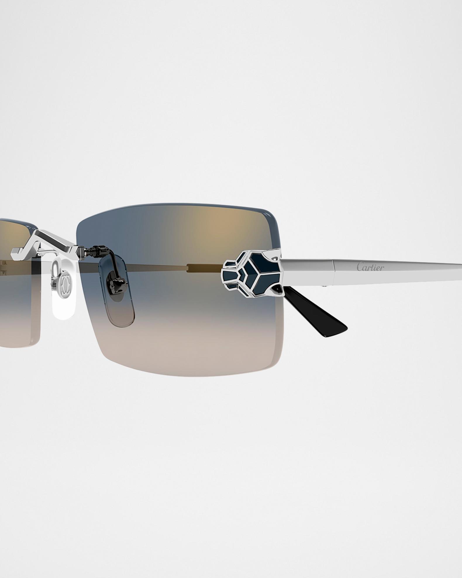NWT - CARTIER PANTHÈRE RIMLESS RUTHENIUM SILVER LENS SUNGLASSES Cartier Eyewear Custom CT01480-002 Panthere De Cartier  main image 2