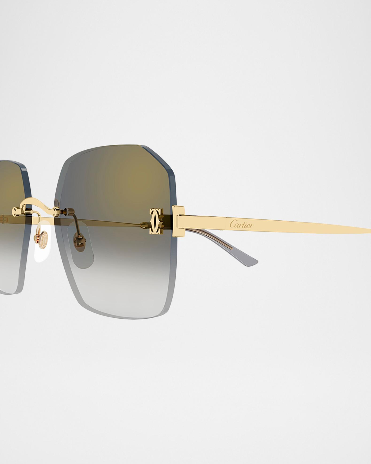 Cartier Classic Décor C Square Rimless Metal Sunglasses | Neiman Marcus