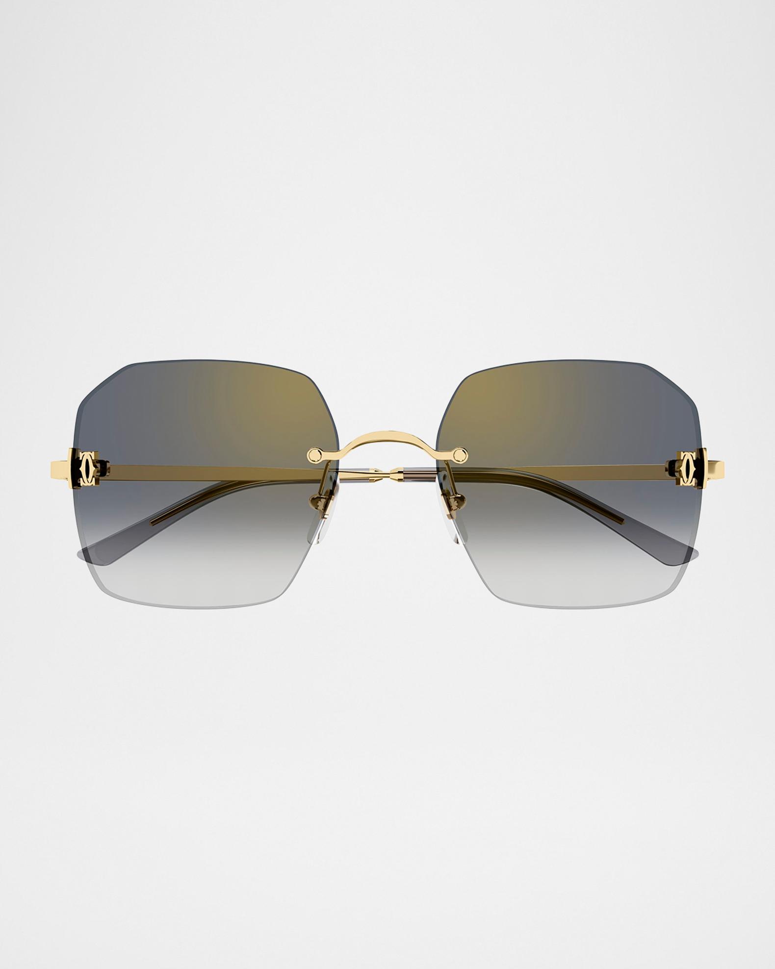 C DE CARTIER DECOR  C ドゥ カルティエ デコール Cartier Classic Décor C Square Rimless Metal Sunglasses | Neiman