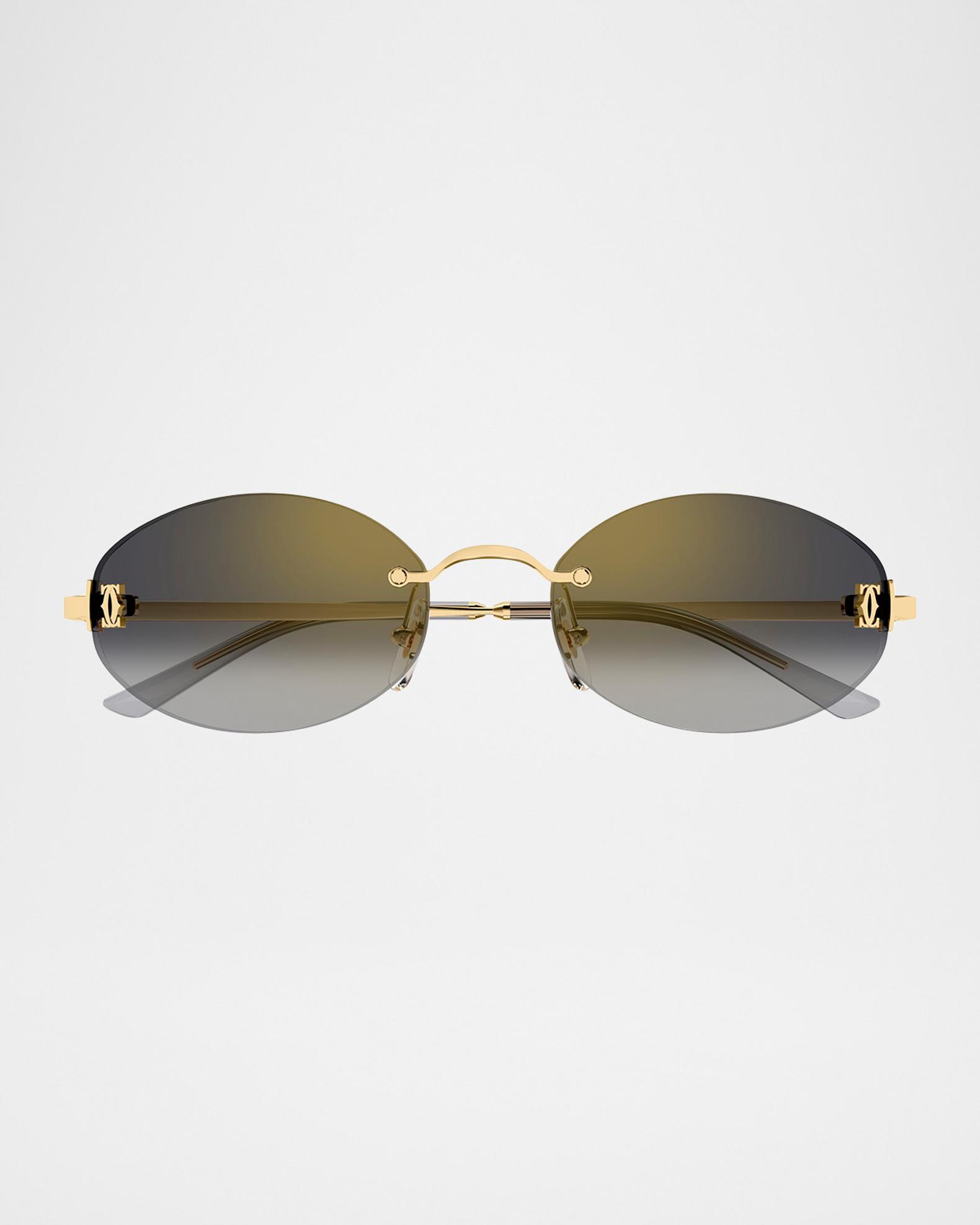 Cartier C de Cartier Rimless Metal Oval Sunglasses | Neiman Marcus