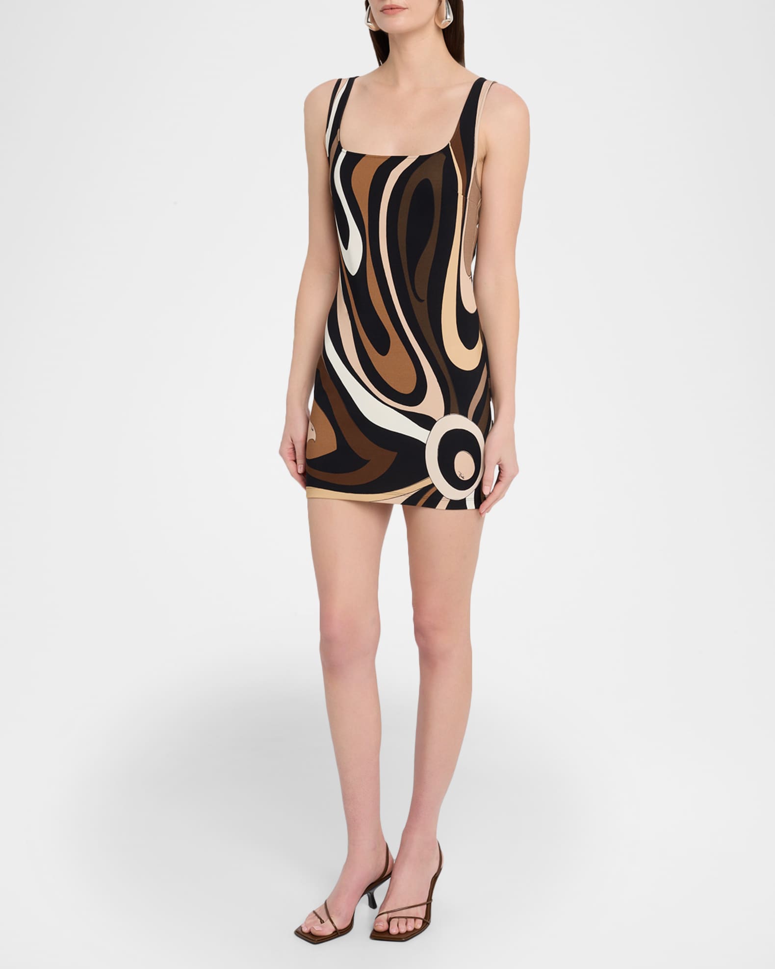 knee length dresses for ladies Vivara Print Silk Dress – PUCCI Online Store