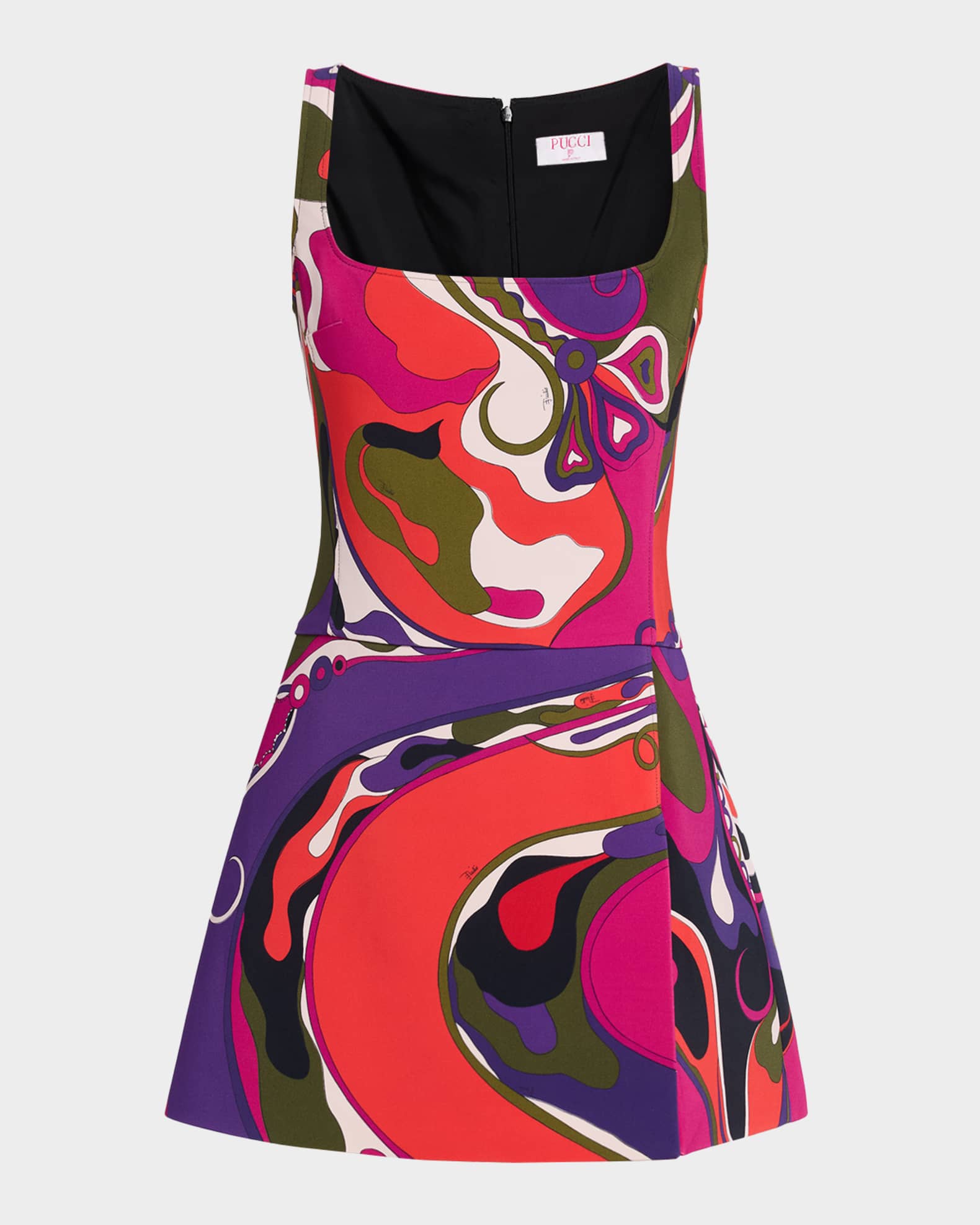 sachin and babi light blue dress Pucci Orchidee-Print Cady Sleeveless Mini Dress