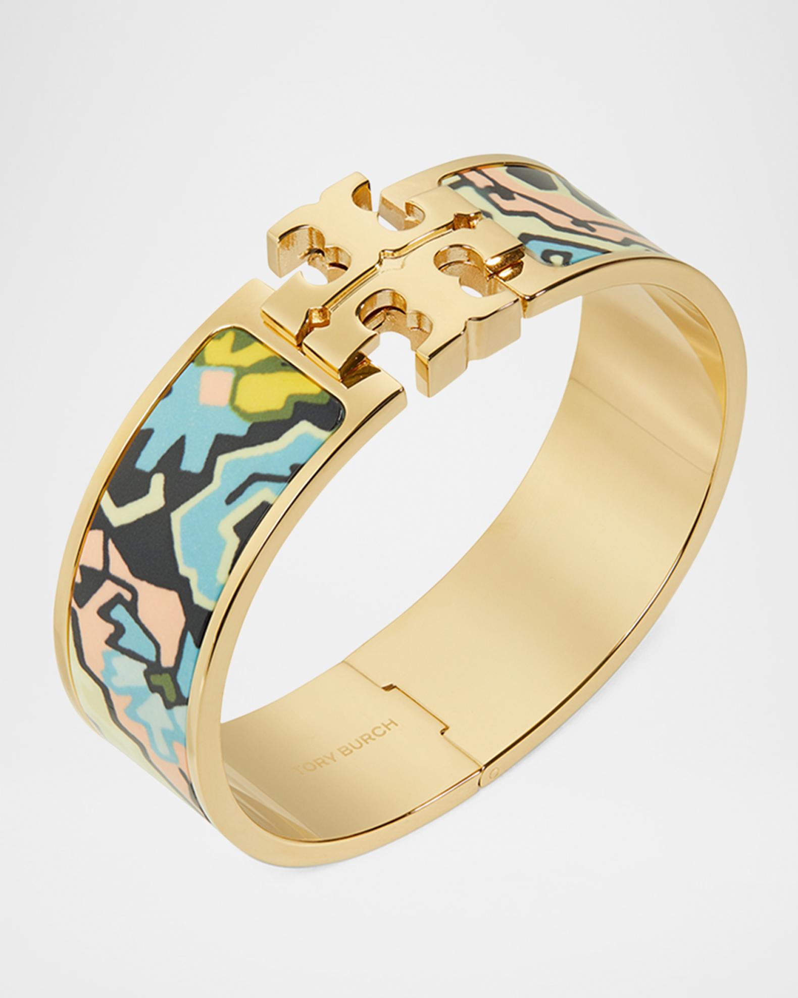Tory Burch Wide Icon Enamel Bracelet | Neiman Marcus