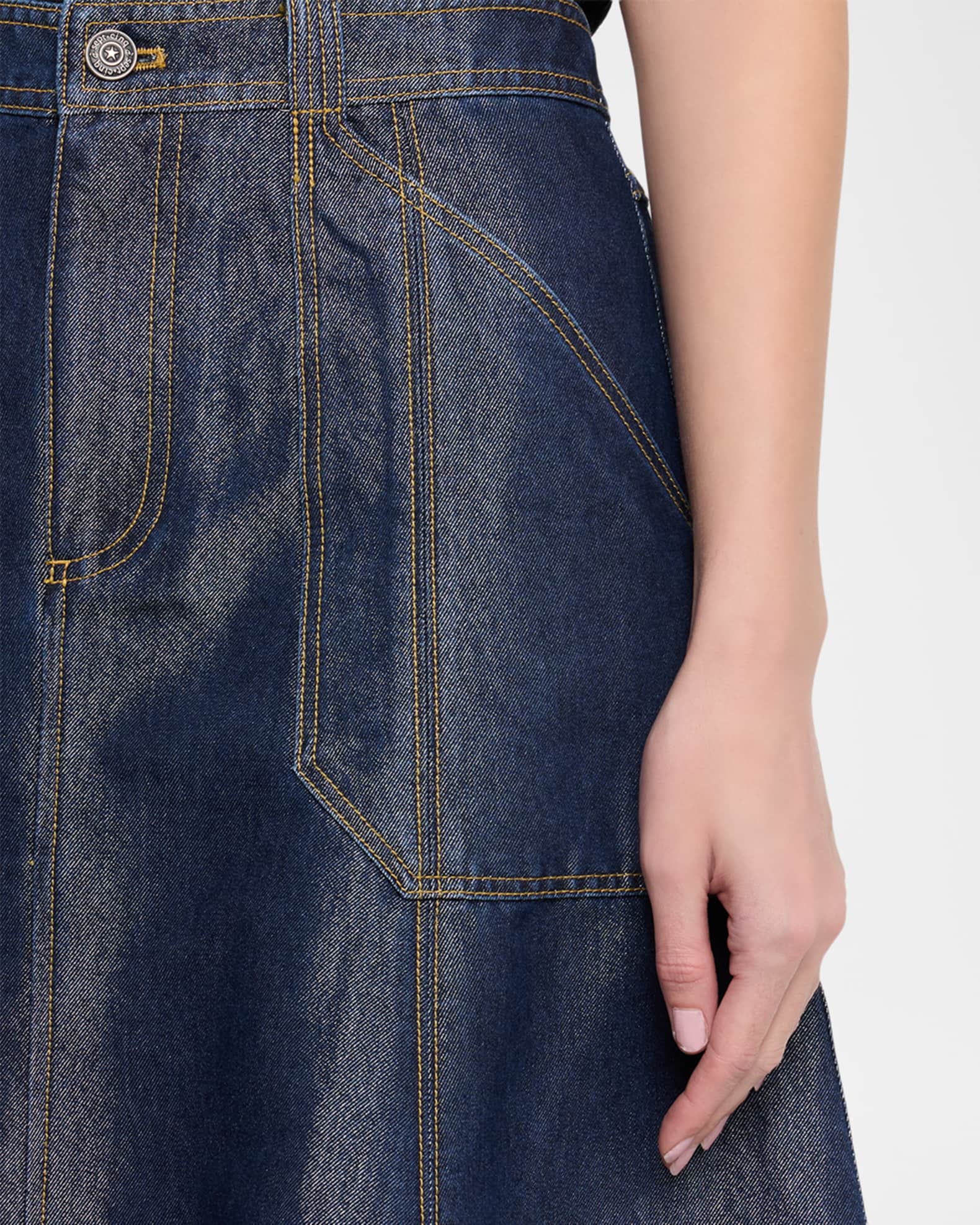 Cinq a Sept Benji Sparkly Denim Circle Skirt | Neiman Marcus