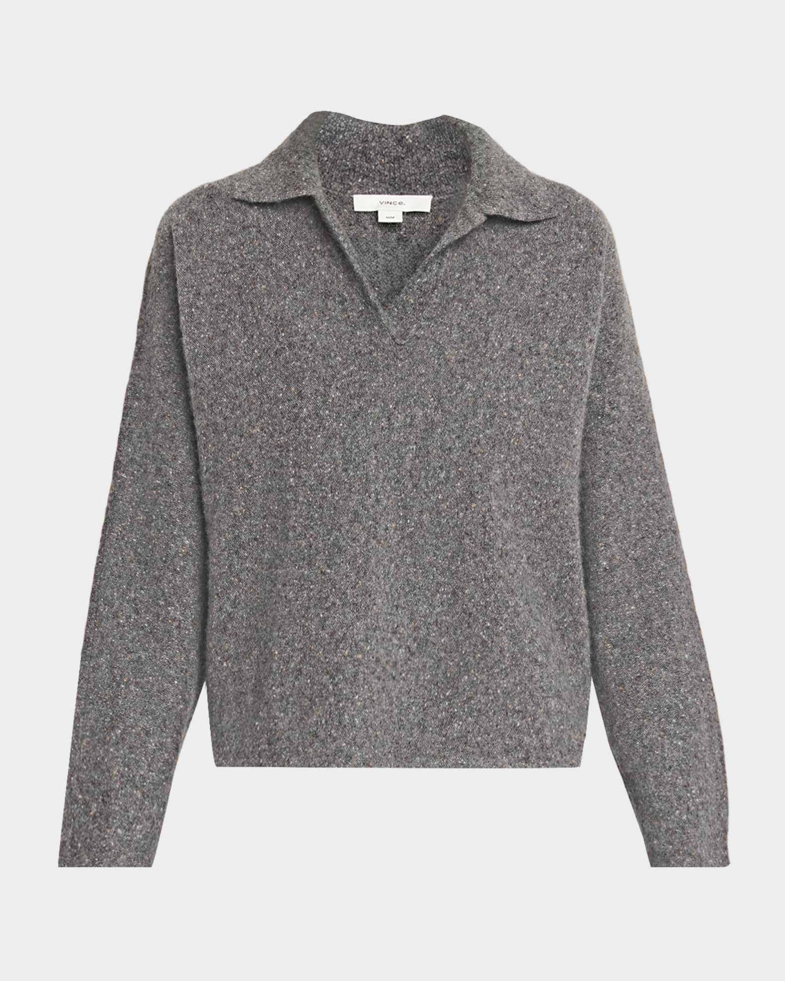 Vince Donegal Plush Cashmere Dolman-Sleeve Polo Sweater | Neiman