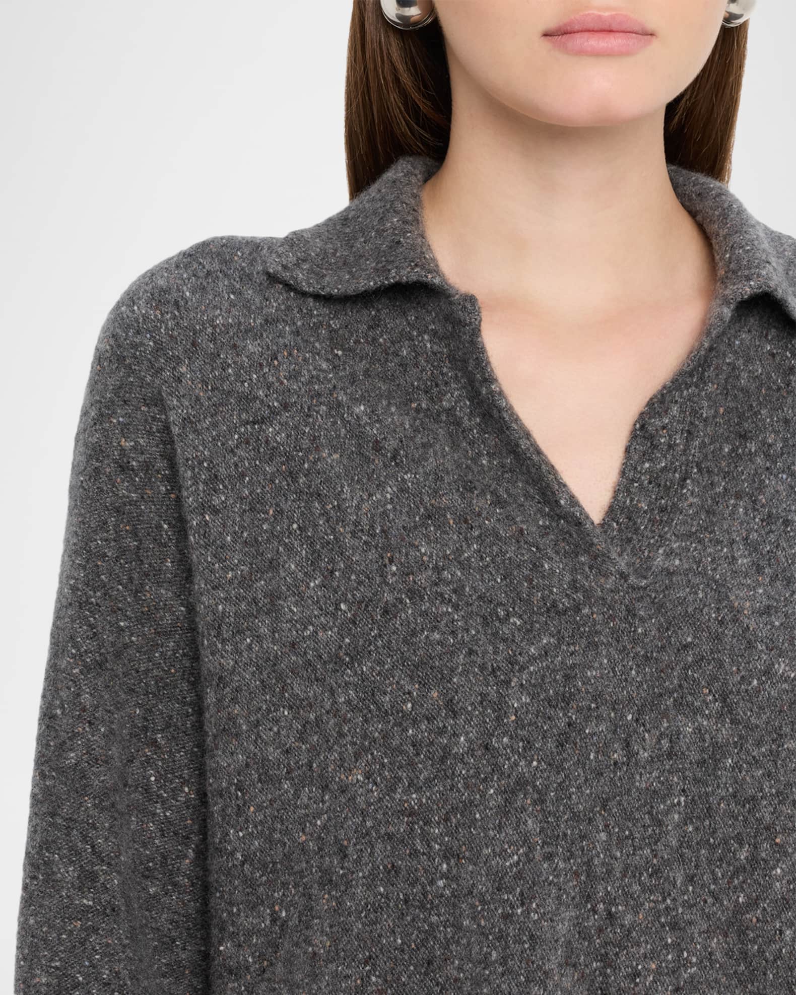 Vince Donegal Plush Cashmere Dolman-Sleeve Polo Sweater | Neiman